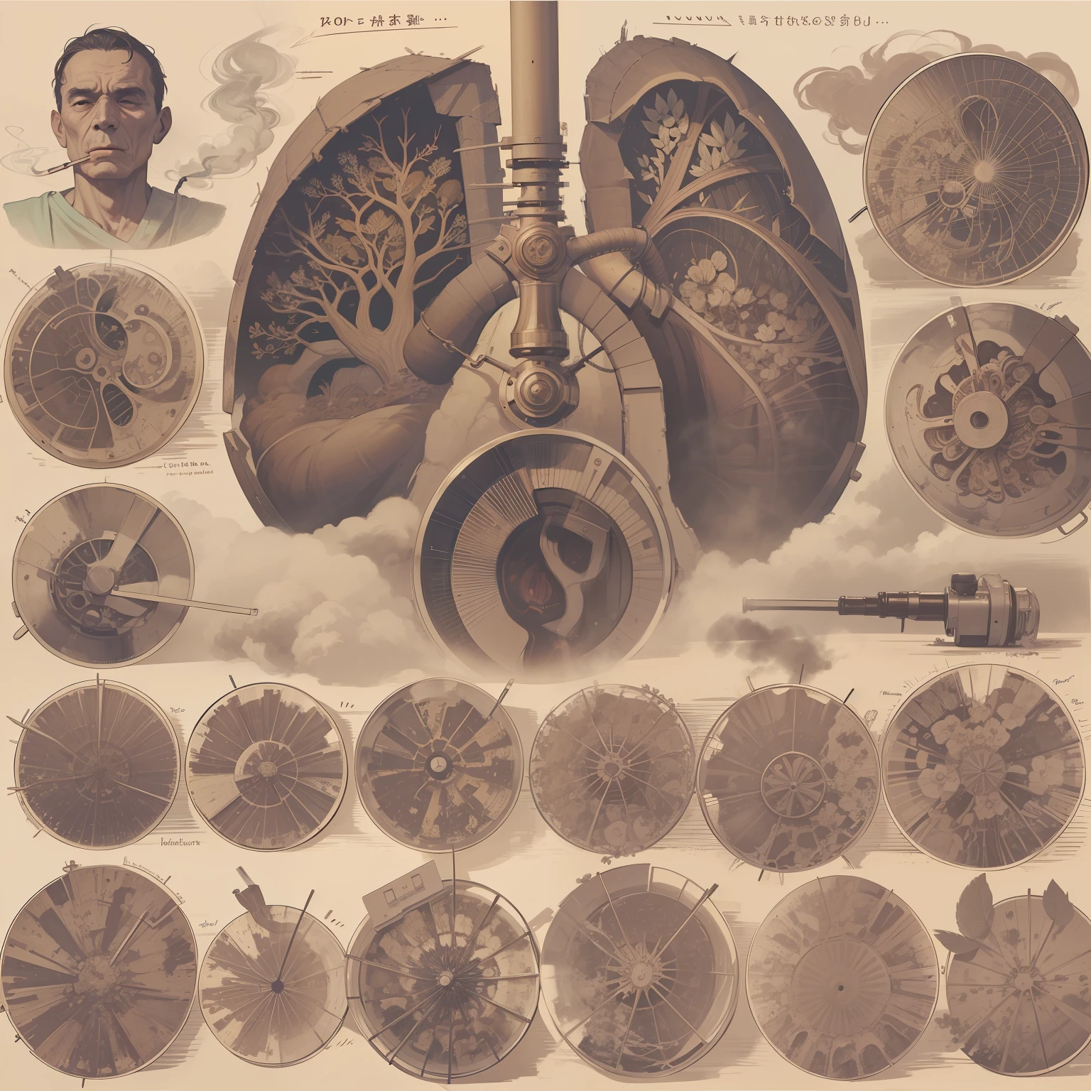 Long-term smoking of the lungs,terroral,uncanny,horrid