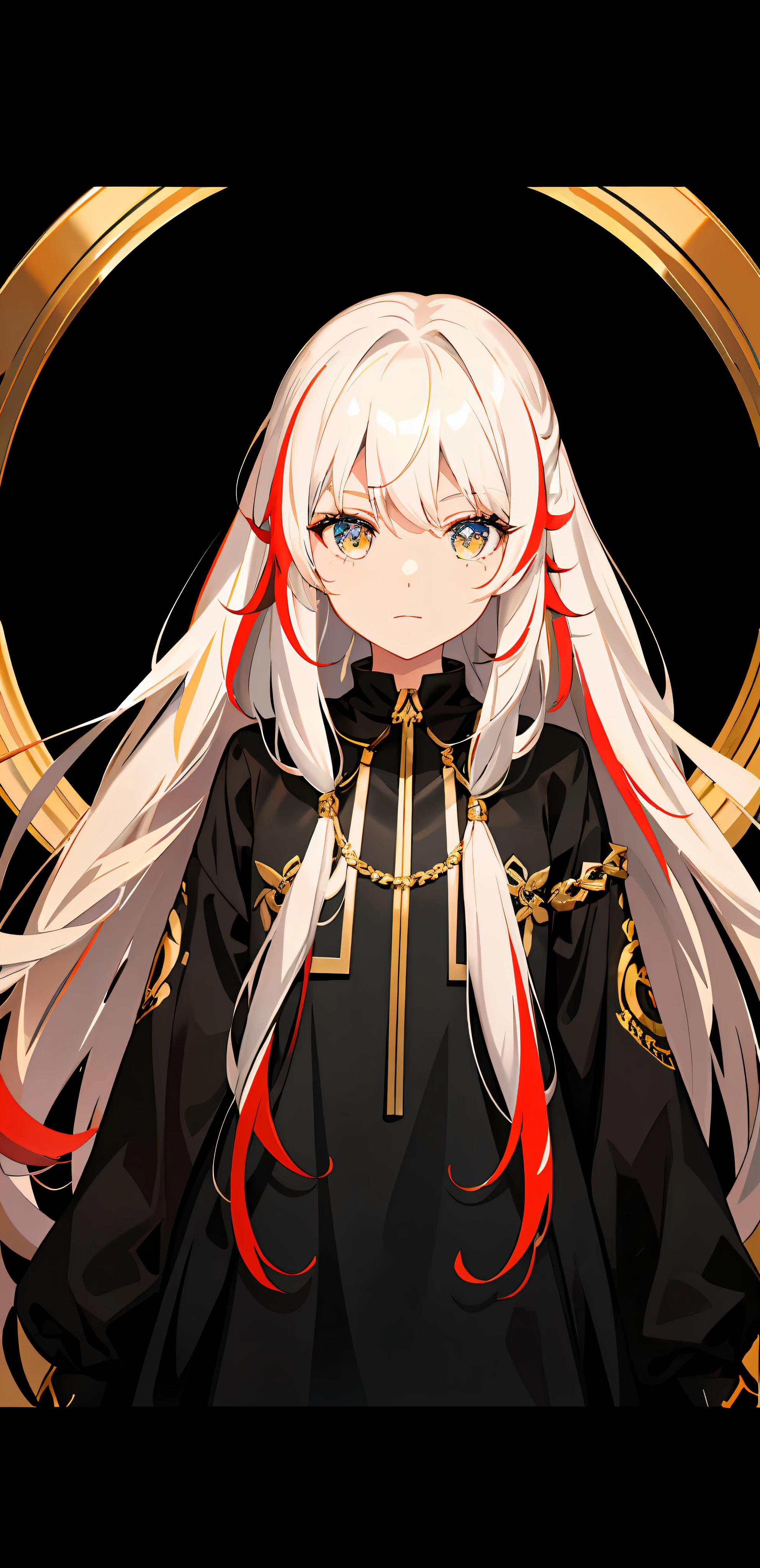 gold eyes,White color hair