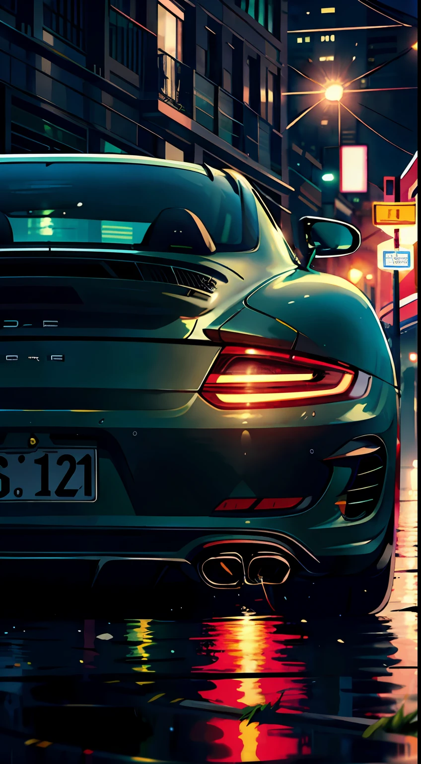 porsche 911 turbo s, ((green))