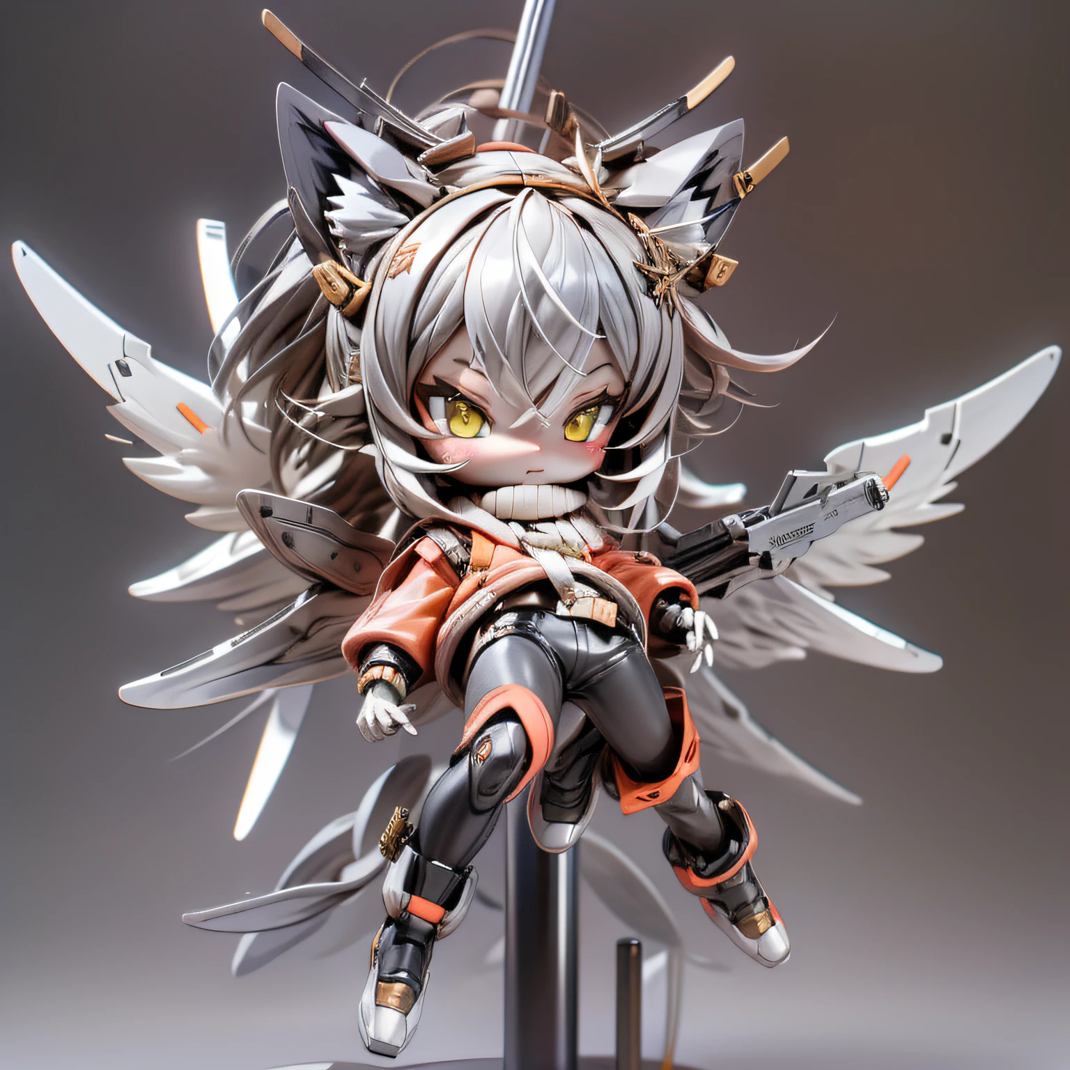 blink, chibi, Complete broker, Mega Mini, The body is steel..................., Metal., The legs are steel..................., Metal., My favorite cat ears, The wings are steel..................., Metal., The gun is metal steel....................