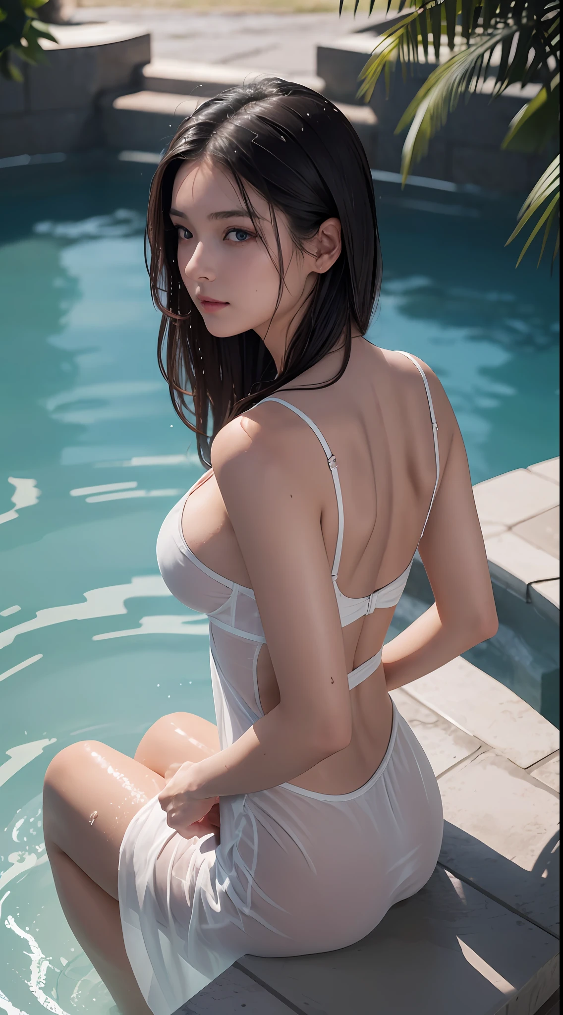 18 yo girl in the bath, photorealistic, ultra-high resolution, intricate, hyper-detailed, (dent in the skin), cute, feminine, detailed body, totally naked, (detailed face: 1.1), (outlined iris), (hydrocolored lenses), (perfect eyes), 4K, gorgeous, (masterpiece: 1.2), (best quality: 1.2), wide hips, ( Medium breasts: 1.2) and (show breasts: 1.2), seductive pose, sexy pose, good big, protruding, (drops of water on skin), detailing water droplets on the skin, wet skin, all wet, view from the back, standing with your back, visible back, maid suit, maid clothes