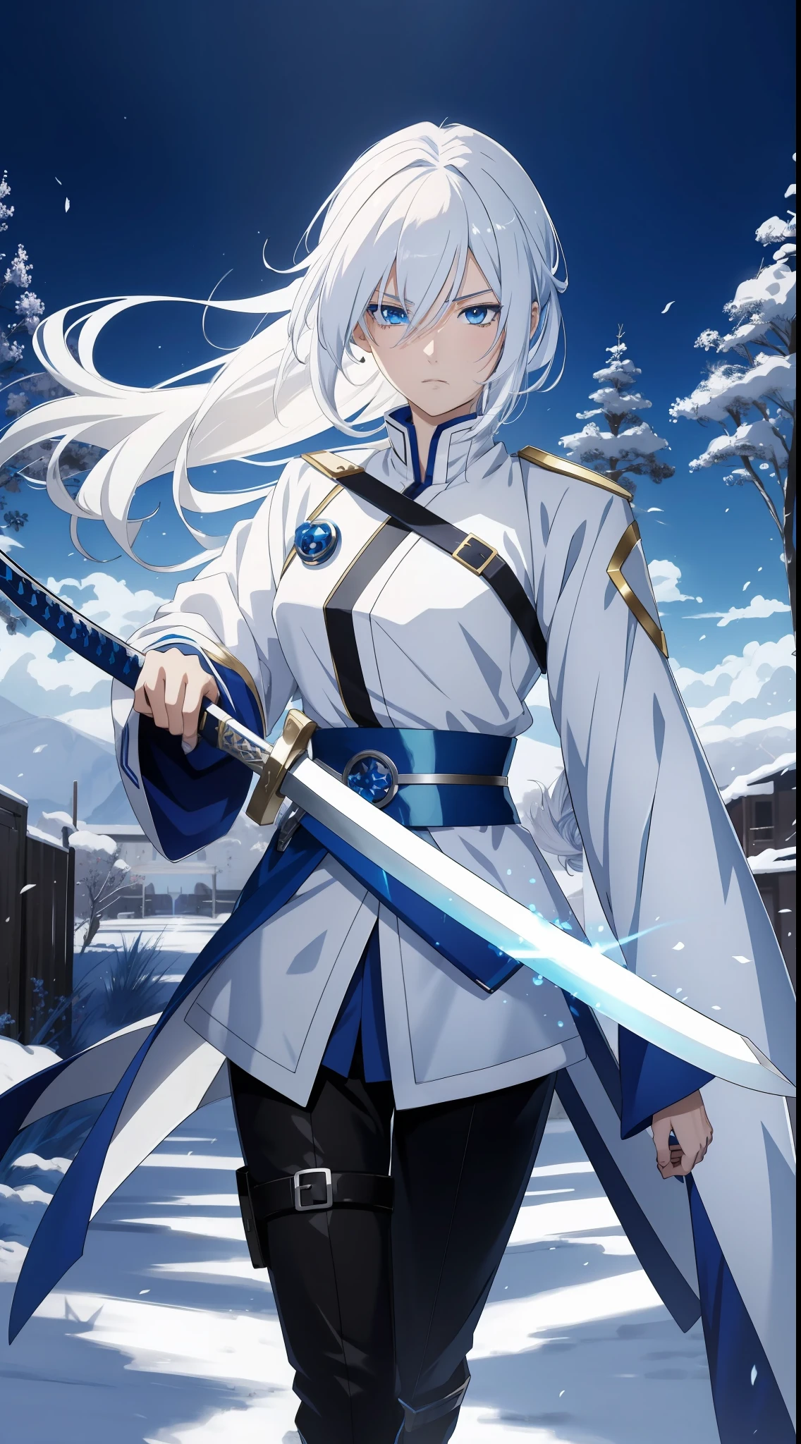 anime character with white hair and blue eyes holding a sword, Best anime 4k konachan wallpaper, Badass anime 8 K, young shadow mage male, Anime art wallpaper 8 K, Tall anime guy with blue eyes, Anime art wallpaper 4k, Anime art wallpaper 4 K, Anime wallpaper 4 k, Anime wallpaper 4K, thin young male alchemist, 4K anime wallpaper