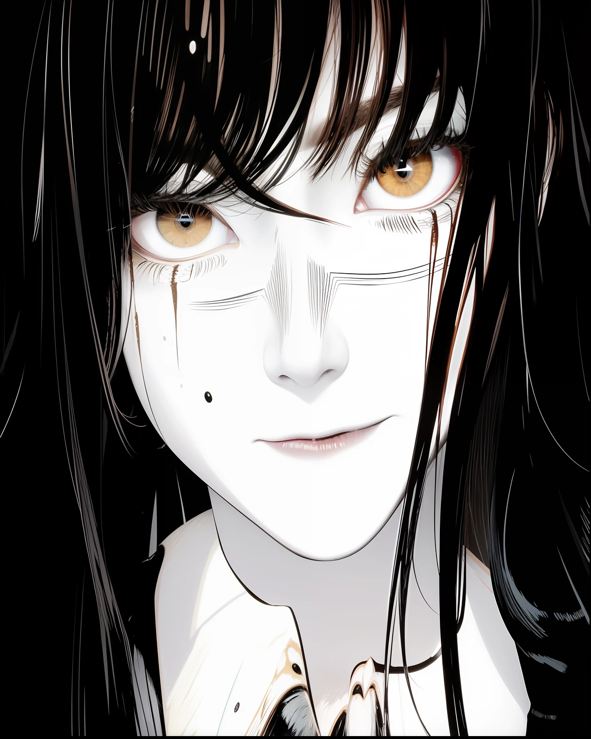 Realistic, Log hair, red eyes, ultra detail
