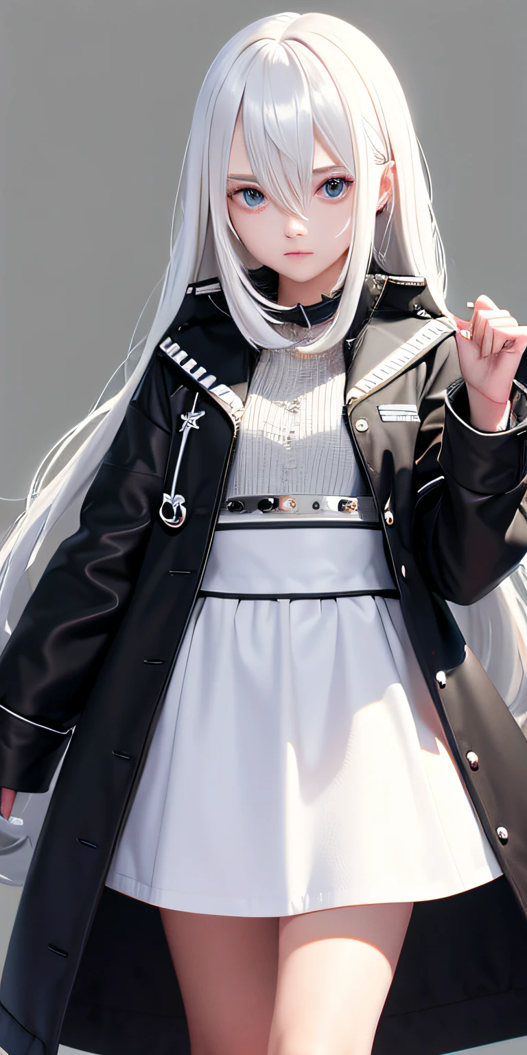 Need,tmasterpiece,whaite hair,adolable,Manteau blanc,Hairline,Fair skin