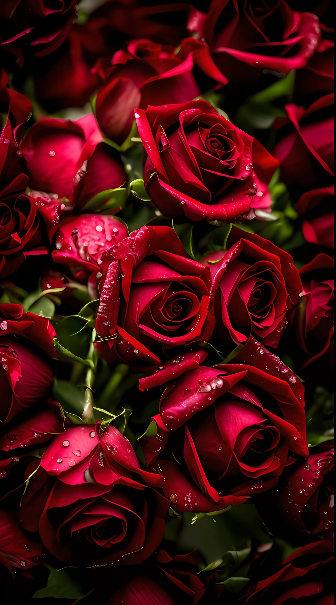 Rose sitting on the ground in the rain, roses in cinematic light, Red roses, rosses, shot on canon eos r 5, shot on a Canon EOS R5, rosette, Black roses, a few roses, alexey egorov, rose background, high-quality photo, red roses at the top, small red roses, celestial red flowers vibe