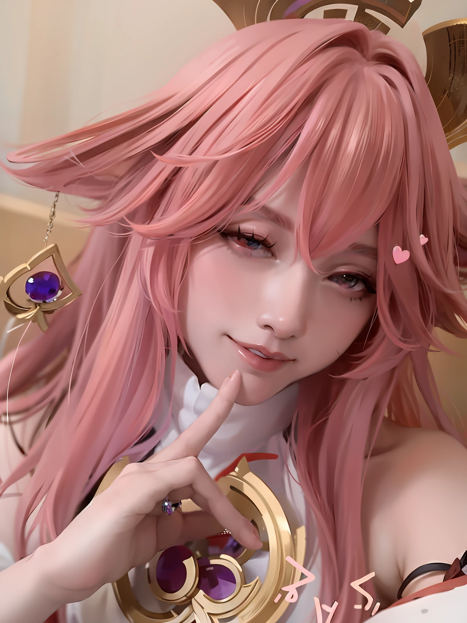 Close up of a man with pink hair and rings, very beautiful cute catgirl, Anime girl in real life, beautiful anime catgirl, Anime girl cosplay, Very beautiful anime cat girl, anime girl with cat ears, Anime cosplay, trending at cgstation, pink twintail hair and cyan eyes, Anime waifu, Photorealistic anime, trending on cgstation