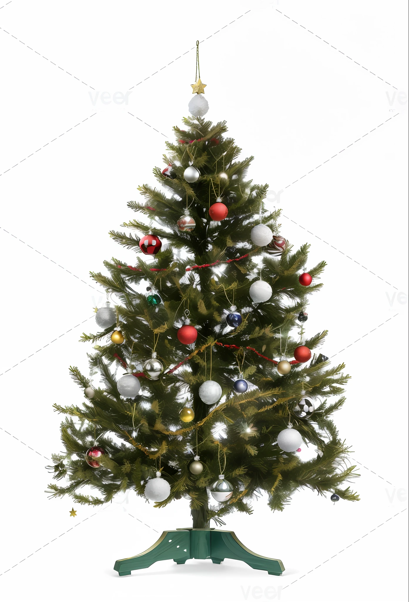 Close-up of Christmas tree,There are gifts below,There are yellow stars at the top of the tree,There are ornaments on it, Christmas tree, shutter inventory, beautiful high resolution, high resolution ultradetailed, hight decorated, There are a lot of thin decorations, pines, very very highly detailed, detailed high resolution, A beautiful tree, very ornamented, Highly detailed high resolution, High-resolution scanning, rendering, an enormous silver tree