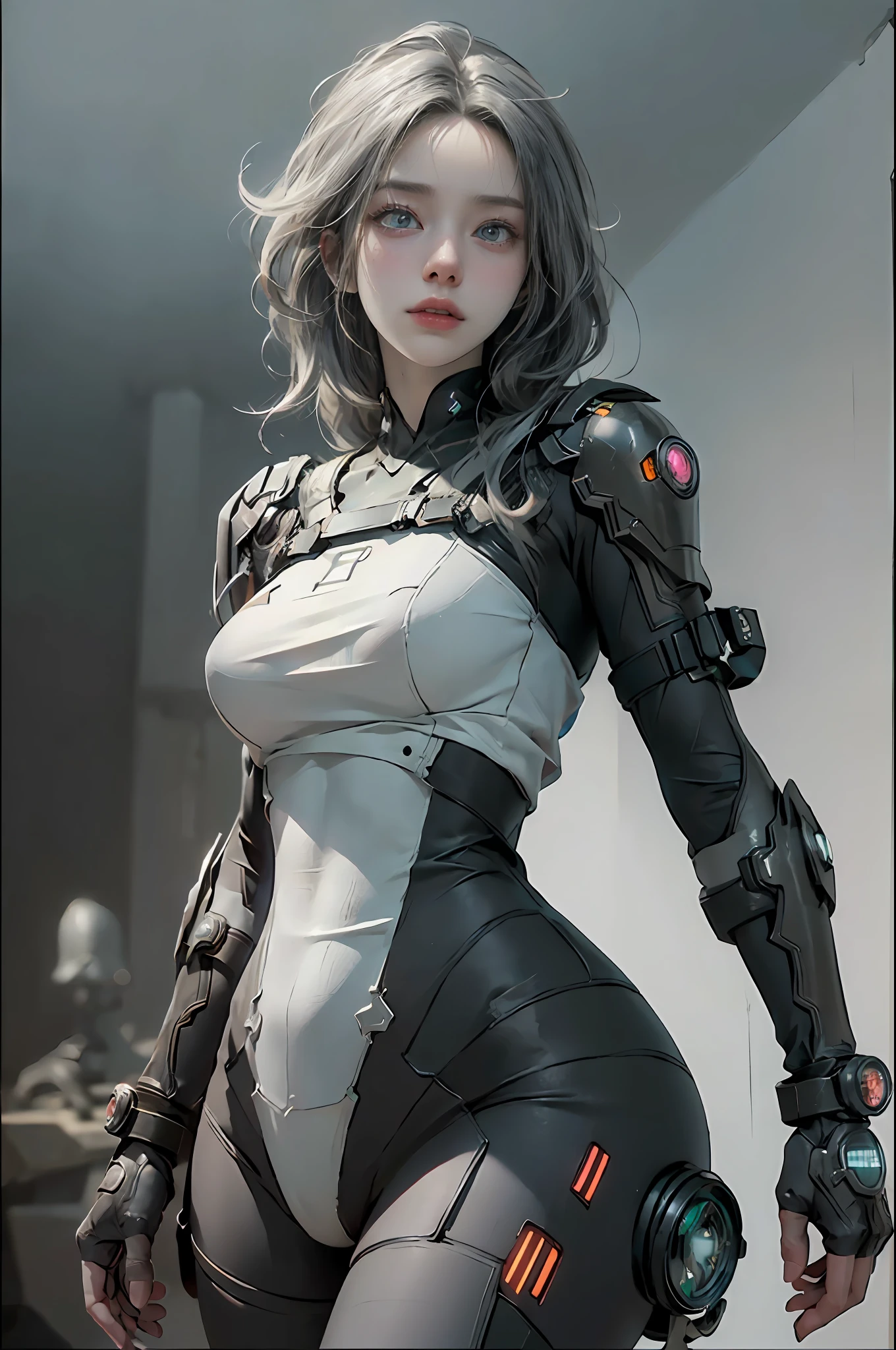 ((Best quality)), ((masterpiece)), (detailed:1.4), 3D, an image of a beautiful cyberpunk female,HDR (High Dynamic Range),Ray Tracing,NVIDIA RTX,Super-Resolution,Unreal 5,Subsurface scattering,PBR Texturing,Post-processing,Anisotropic Filtering,Depth-of-field,Maximum clarity and sharpness,Multi-layered textures,Albedo and Specular maps,Surface shading,Accurate simulation of light-material interaction,Perfect proportions,Octane Render,Two-tone lighting,Wide aperture,Low ISO,White balance,Rule of thirds,8K RAW,