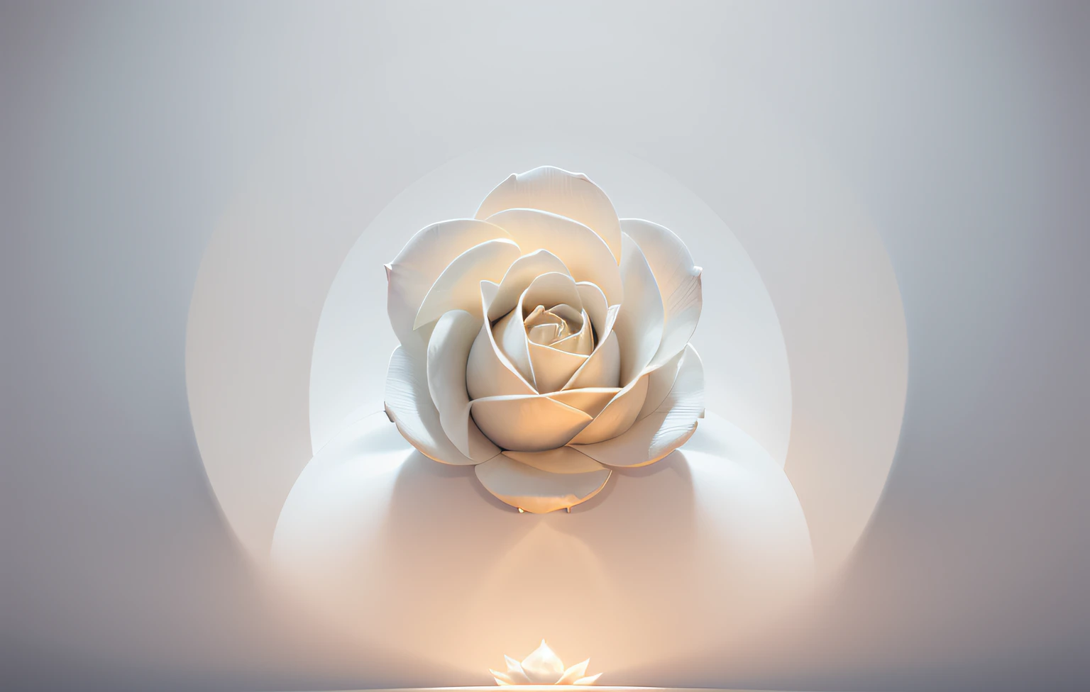 There is a white rose sitting on a white surface, large rose flower head, natural point rose', giant rose flower head, large flower head, flor branca, White clay, White roses, decorative roses, Porcelain white skin, organic ceramic white, Huge rose head, large opaque blossoms, White petals, made of glazed, White porcelain skin