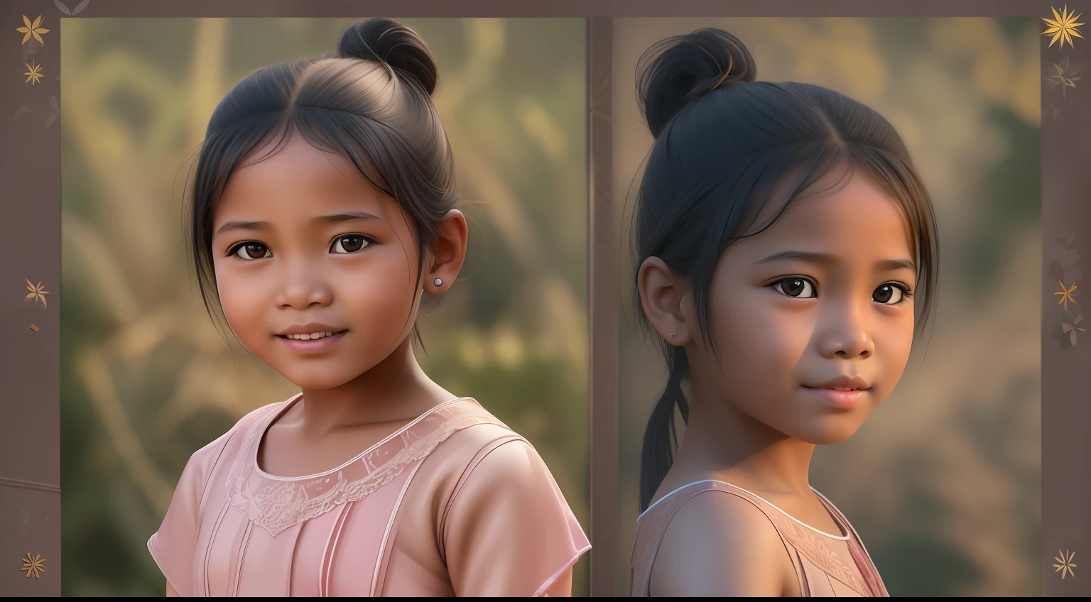 Generate a image of a young girl, s old, from Cambodia, with cambodian features, realistic, best quality, real, well detailed, hyper-realistic