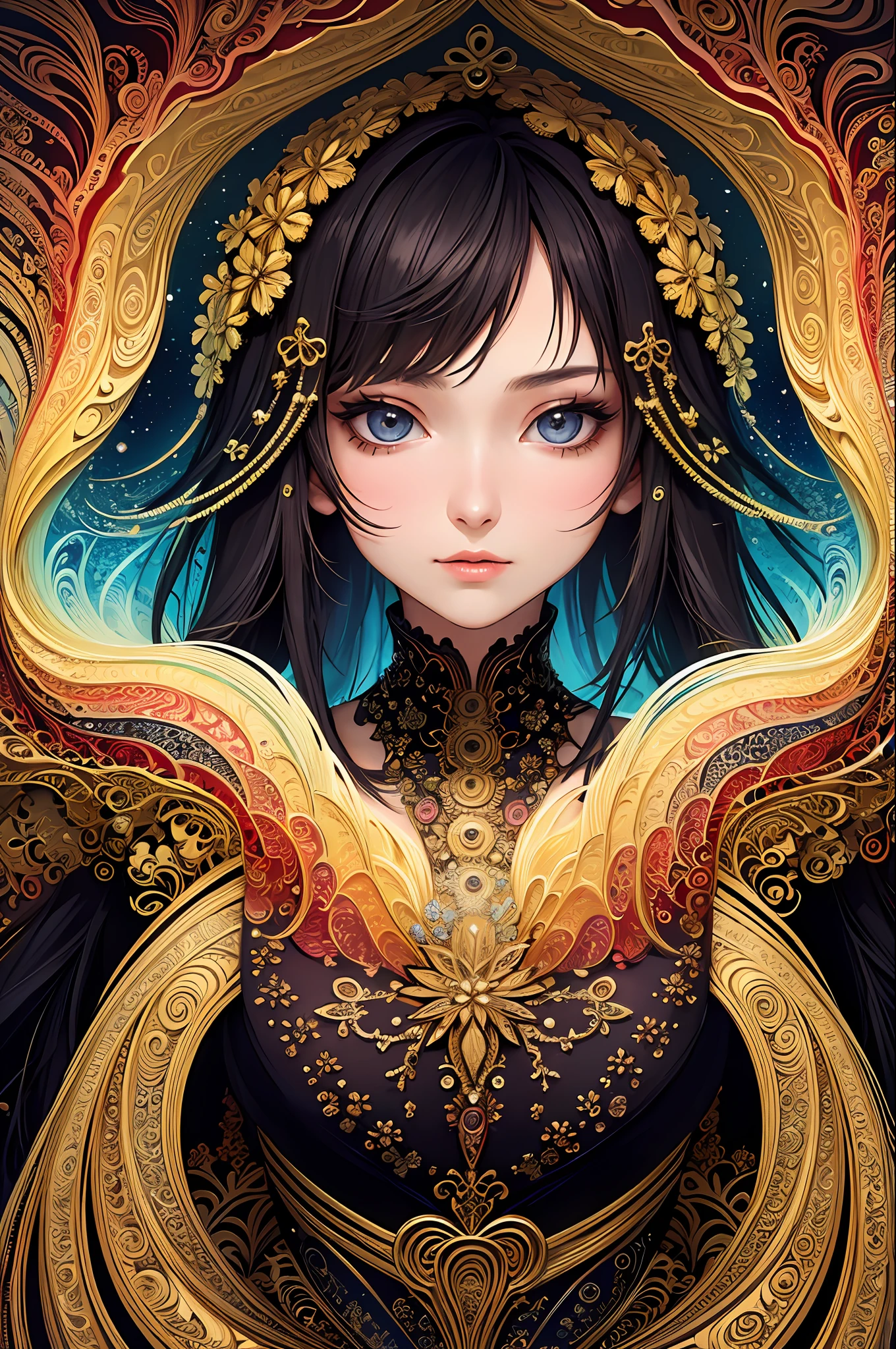 (masterpiece, top quality, best quality, official art, beautiful and aesthetic:1.2), (1girl), extreme detailed,(fractal art:1.3),colorful,highest detailed