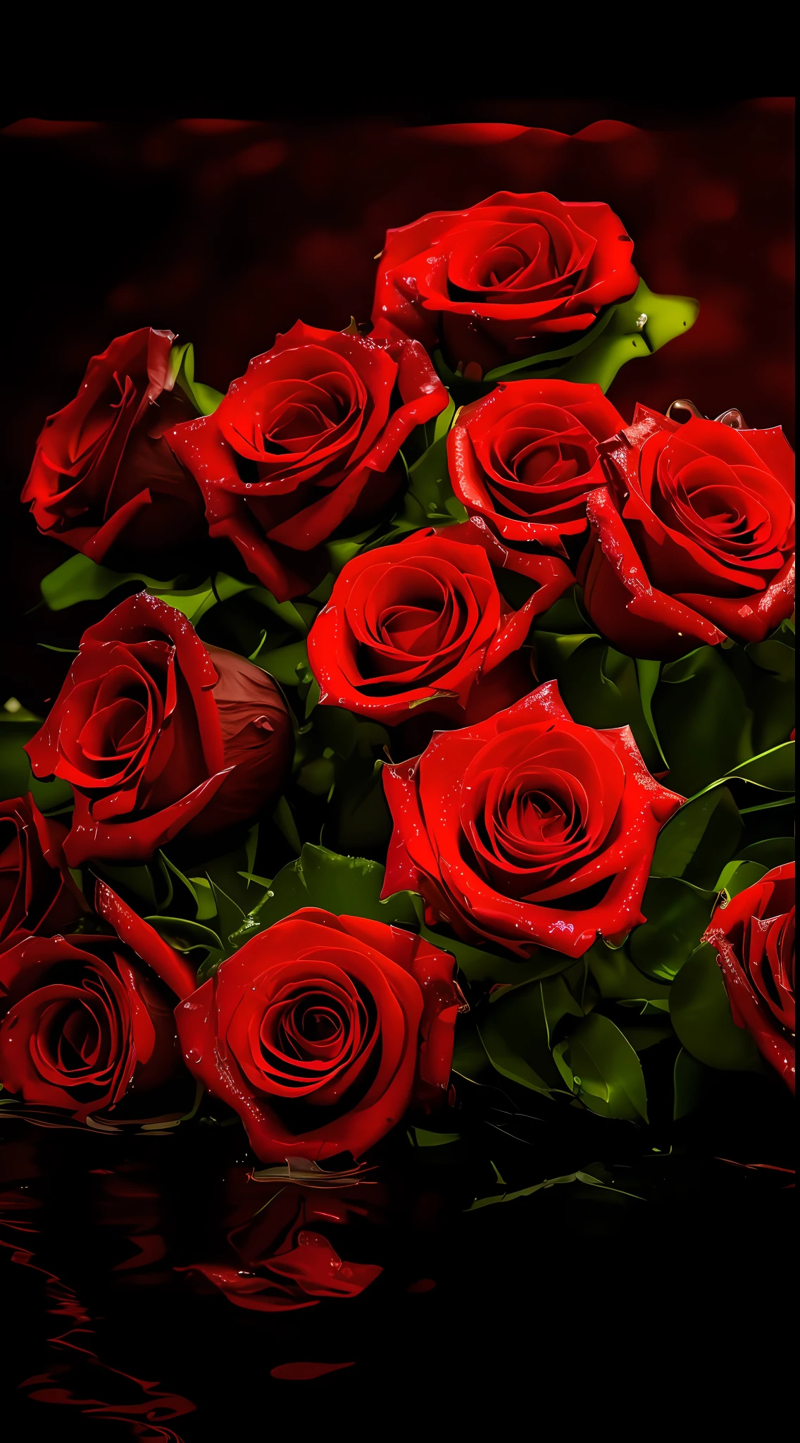 There are many red roses in the water, Red roses, roses in cinematic light, rosses, rosette, Black roses, rose background, a few roses, red roses at the top, small red roses, Red neon rose, Red rose, wallpaper hd, Romantic!!!, wallpaper - 1 0 2 4, Wallpaper 4k, wallpaper 4 k
