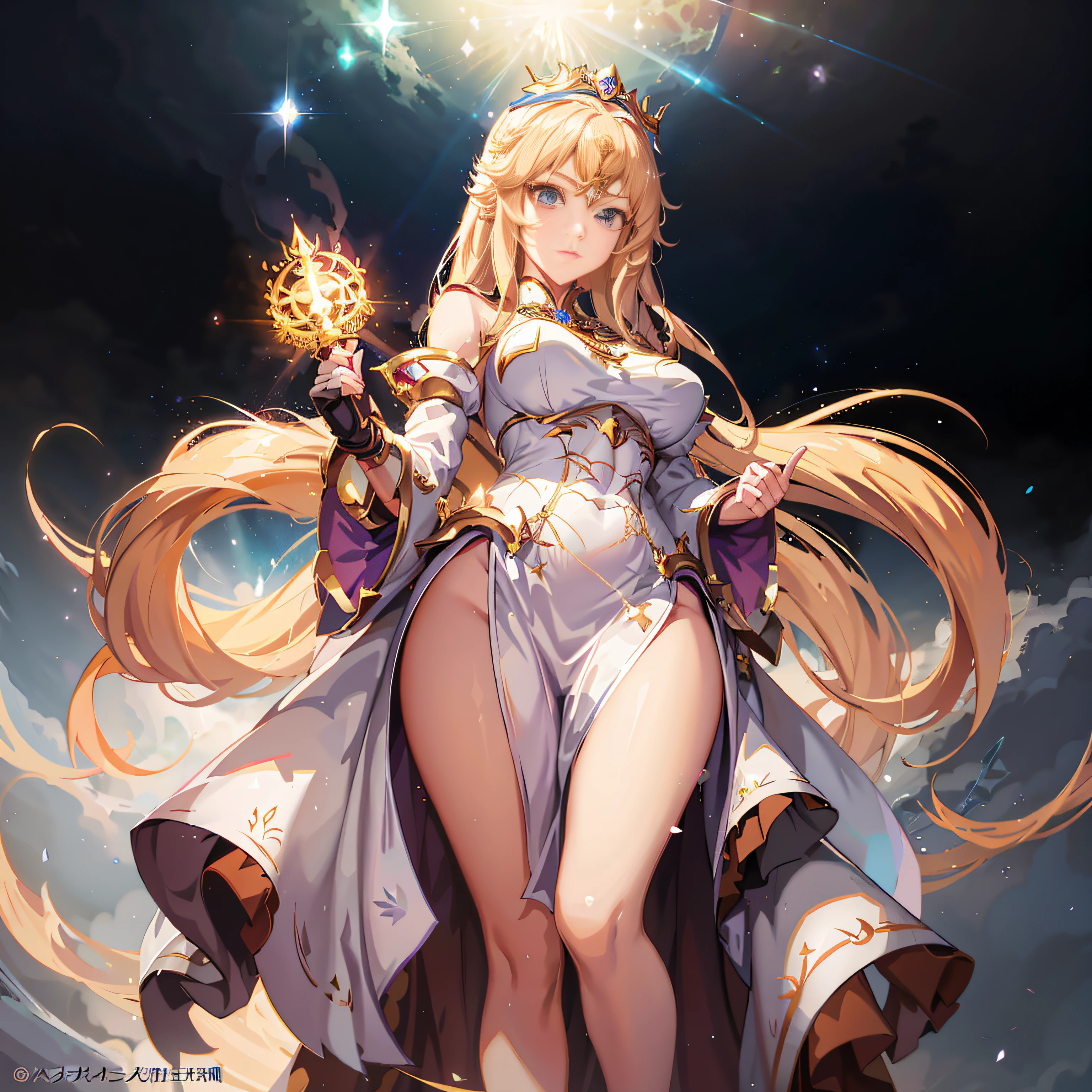 long whitr hair,Anime girl with sword in hand, Anime goddess, the sailor galaxia. Beautiful, Kushatt Krenz Key Art Women, Goddess of Light, Beautiful celestial mage, Guweiz in Pixiv ArtStation, Guweiz on ArtStation Pixiv, ((a beautiful fantasy empress)), Anime fantasy illustration, trending on artstation pixiv