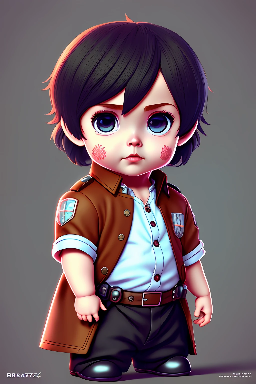 (cbzbb:1.25), Portrait of cutest baby illustration by Mikasa baggins, artstation, CGI_Animation, feliz Chibi