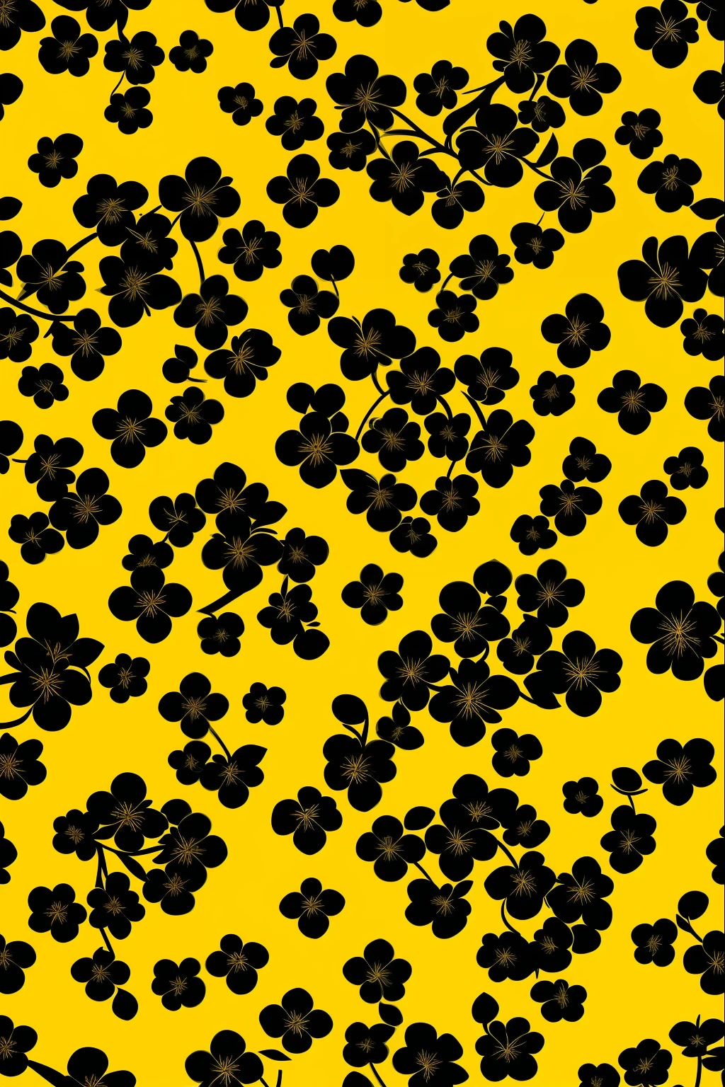 Campane pattern, amarelo, fundo black
