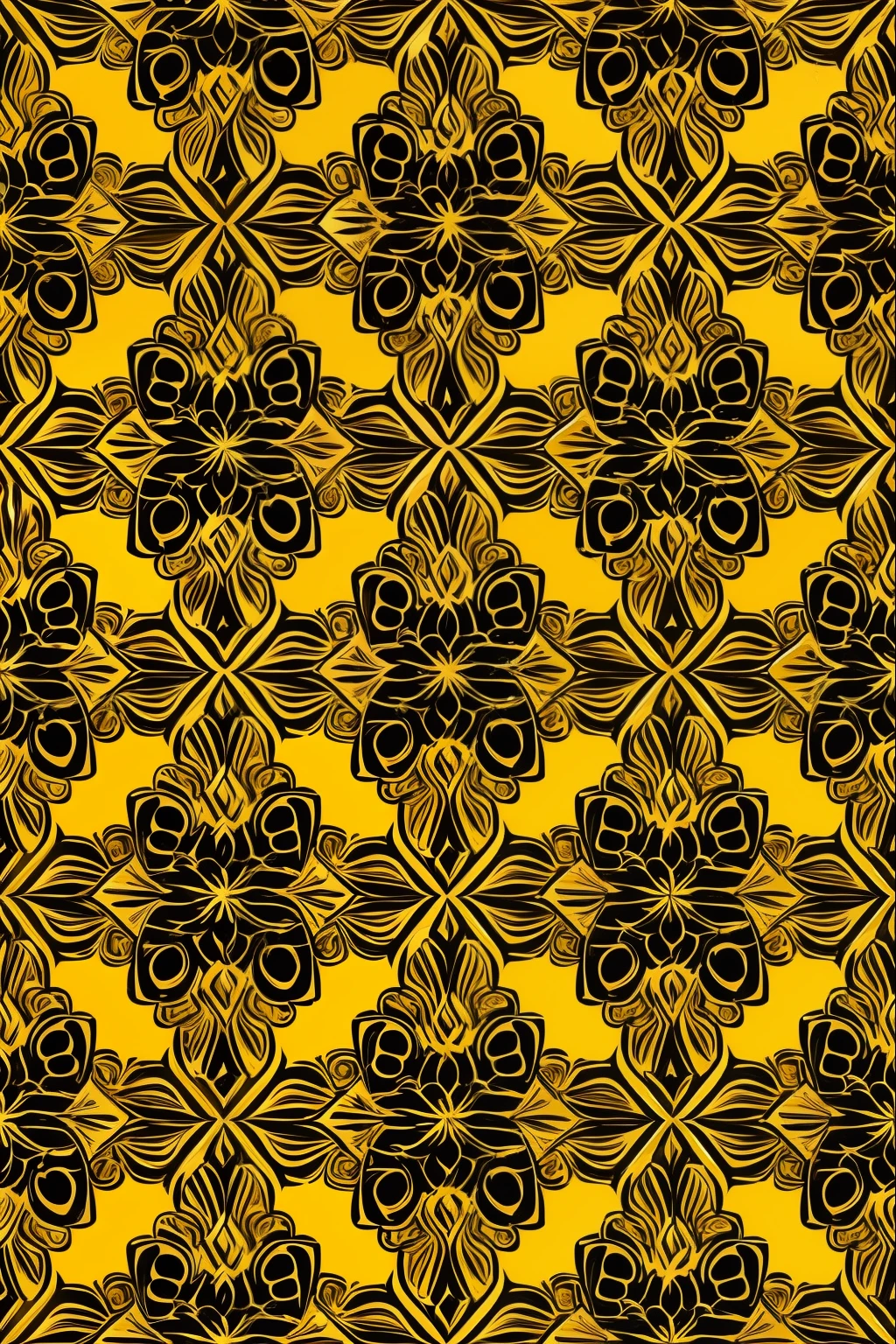 Campane pattern, amarelo, fundo black