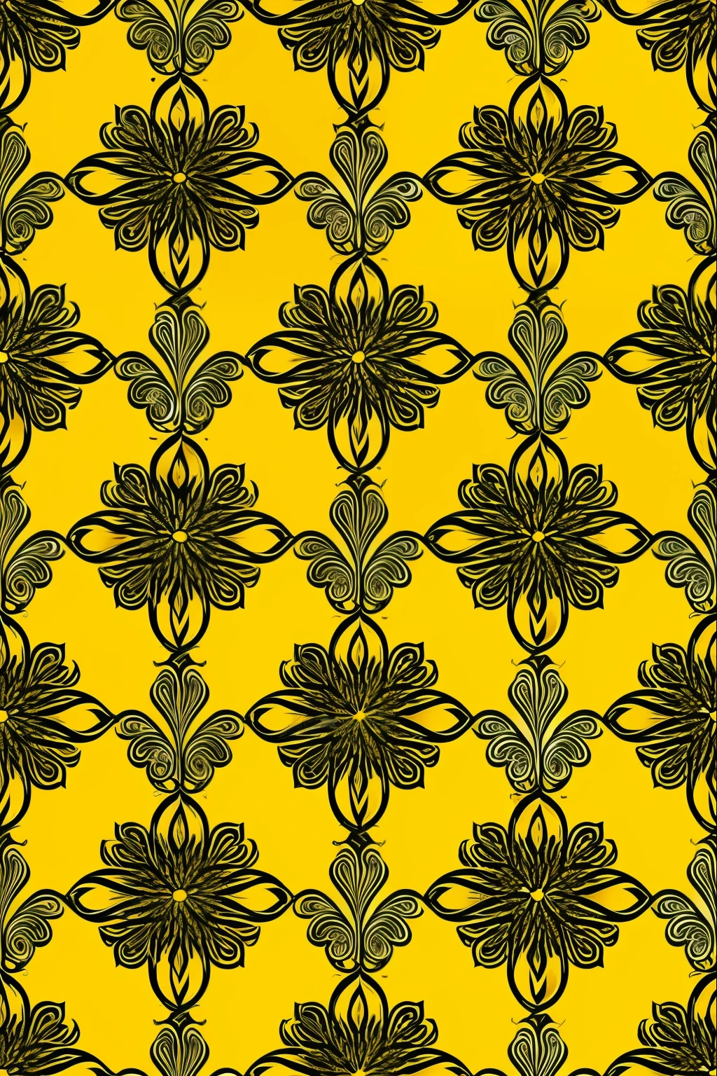 Campane pattern, amarelo, fundo black