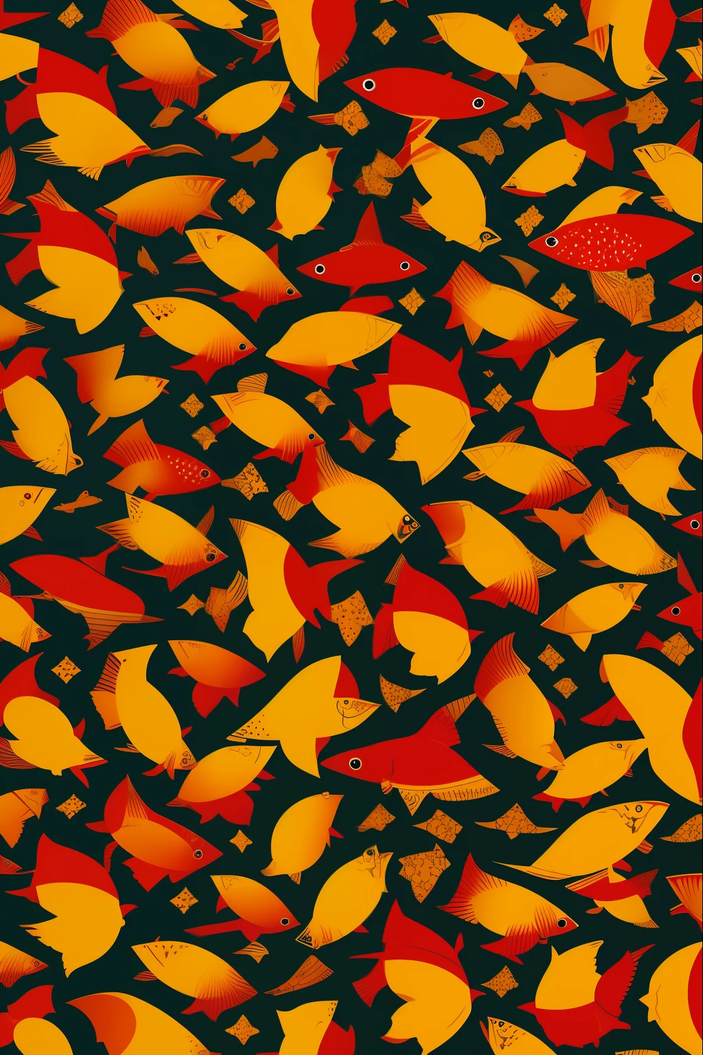 Patterns of small mouths, vermelho, fundo black