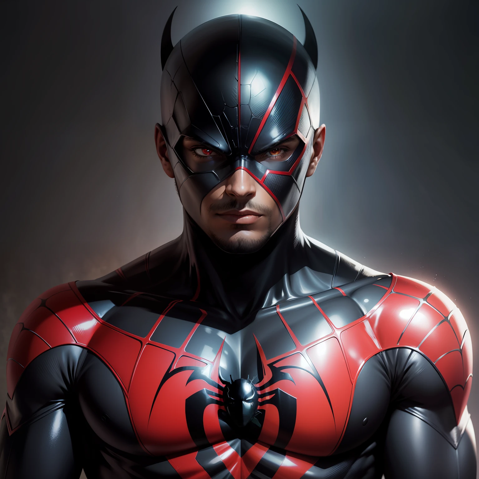 rosto homem aranha preto