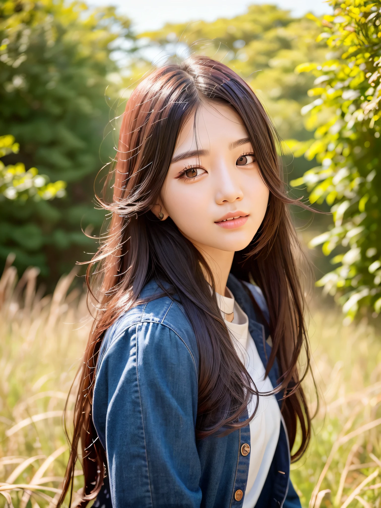 Long-haired Arakfi girl posing for a photo in the field, beautiful Korean women, bae suzy, Gorgeous young Korean woman, Asian girl with long hair, Beautiful young Korean woman, With long hair, Korean girl, ulzzangs, tzuyu from twice, Shin Jinying, 19-year-old girl, jisoo from blackpink, jaeyeon nam