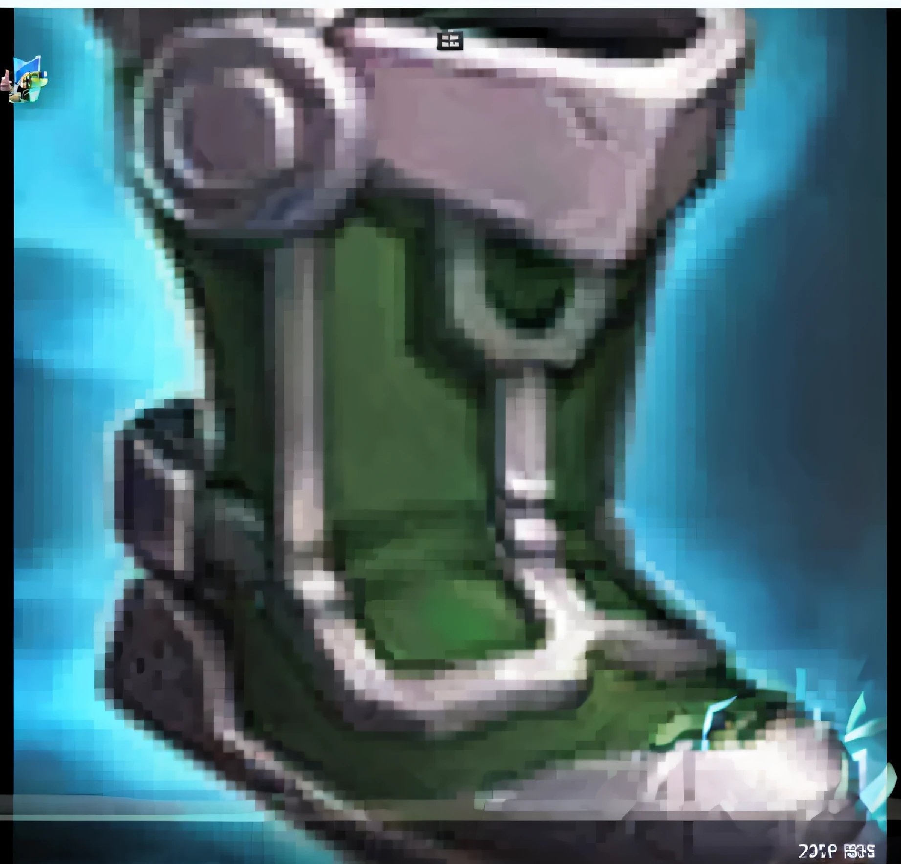 Close up of green and white boots on blue background, heavy boots, league of legends inventory item, battle shoes, nanocarbon-vest greaves, style of league of legends, heavy-duty boots, style league of legends, robot dragon feet, massive boots, metallic green armor, Green armor, ( ( Dark green, Wang Chen