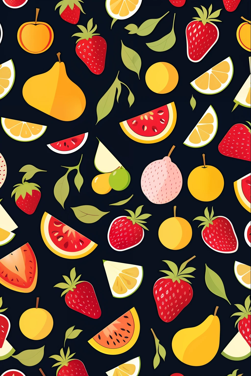 Fruit patterns, multicor, fundo black