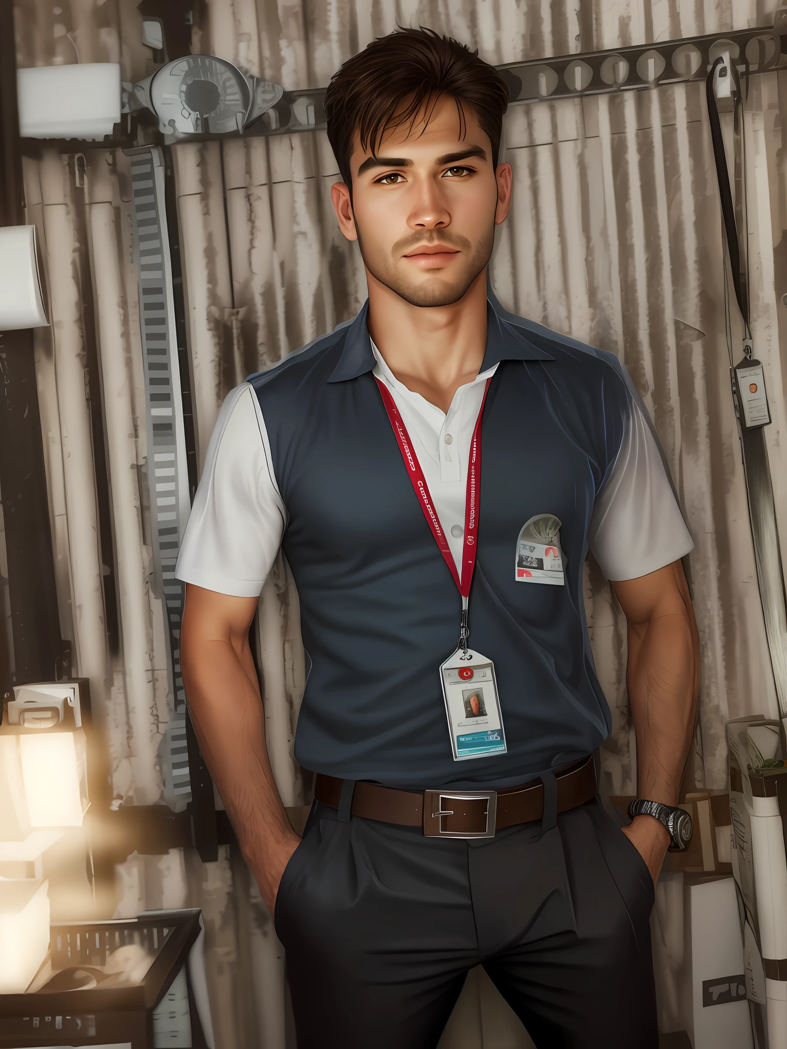 Realistic Handsome man Full body sexy