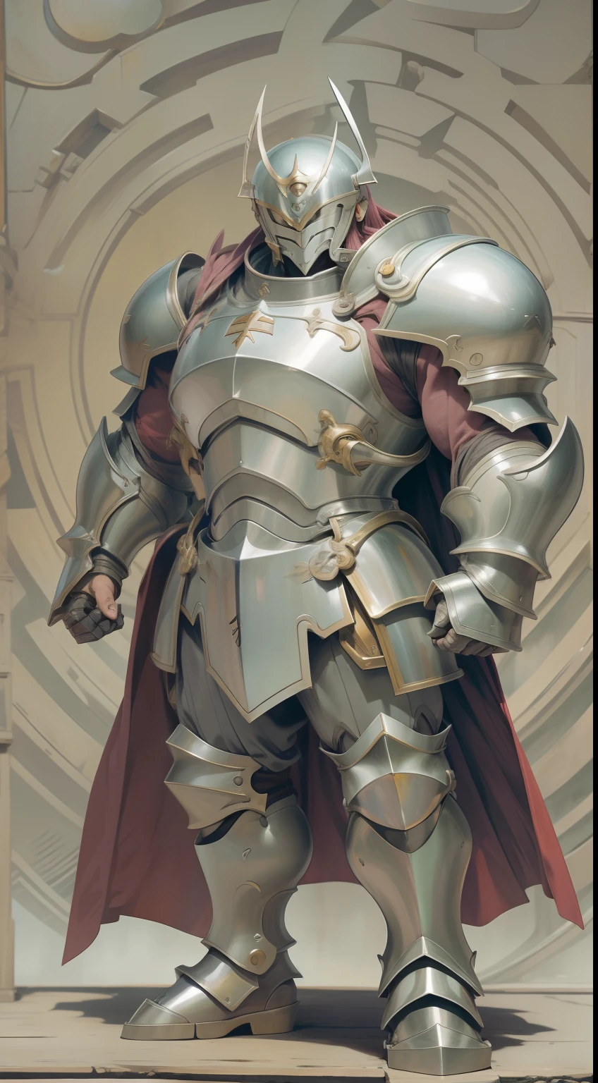 "Uma obra-prima em realismo 8k detalhado e animado dos personagen Alphonse Elric uma grande armadura grossa com marcas de batalha de Fullmetal Alchemist por Hiromu Arakawa."