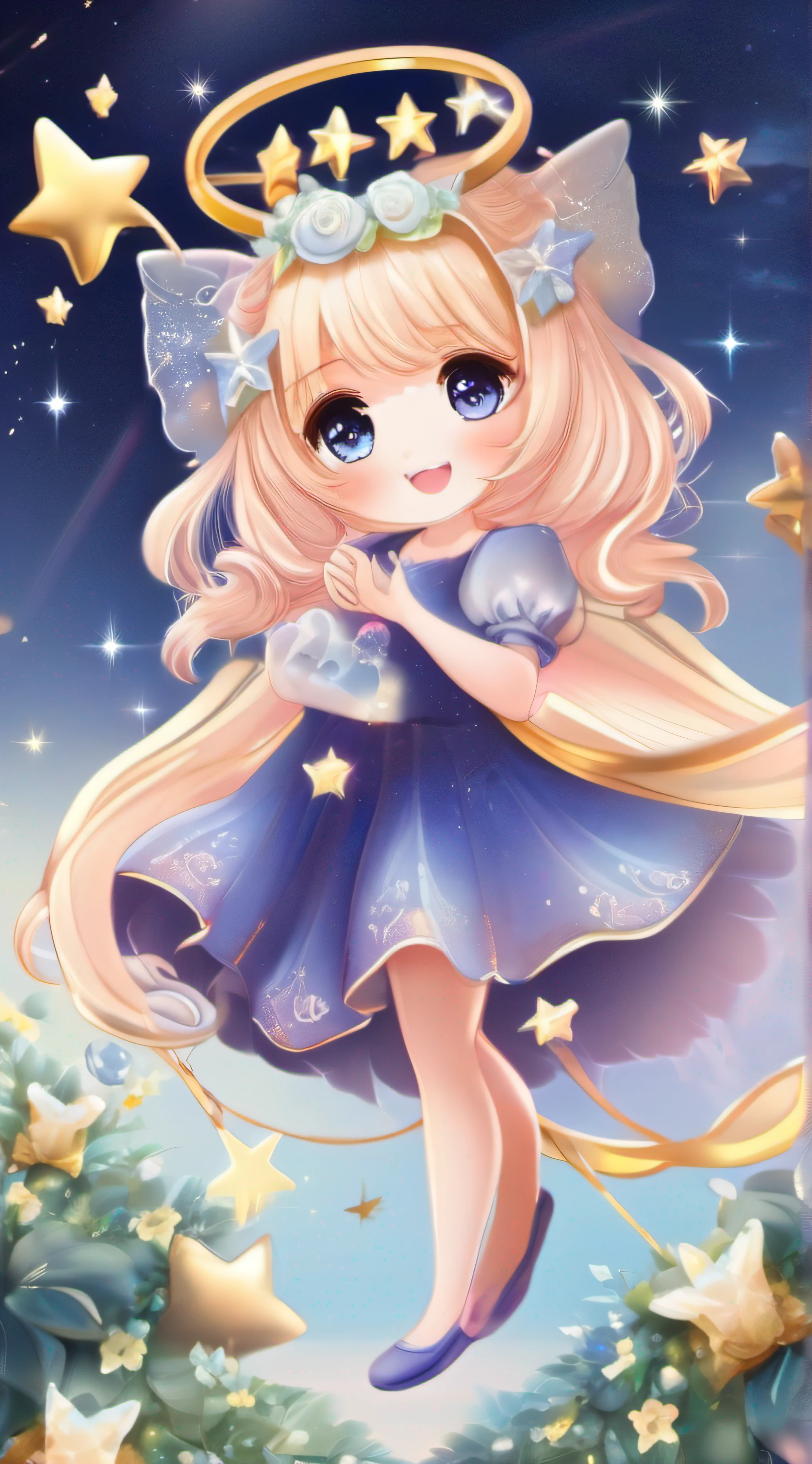 Cute Angel、Cute smile、Rosa、Twinkle、Star Eyes、Happy smile、glad、A delightful、optic、twinkle、excitedly、kawaii art