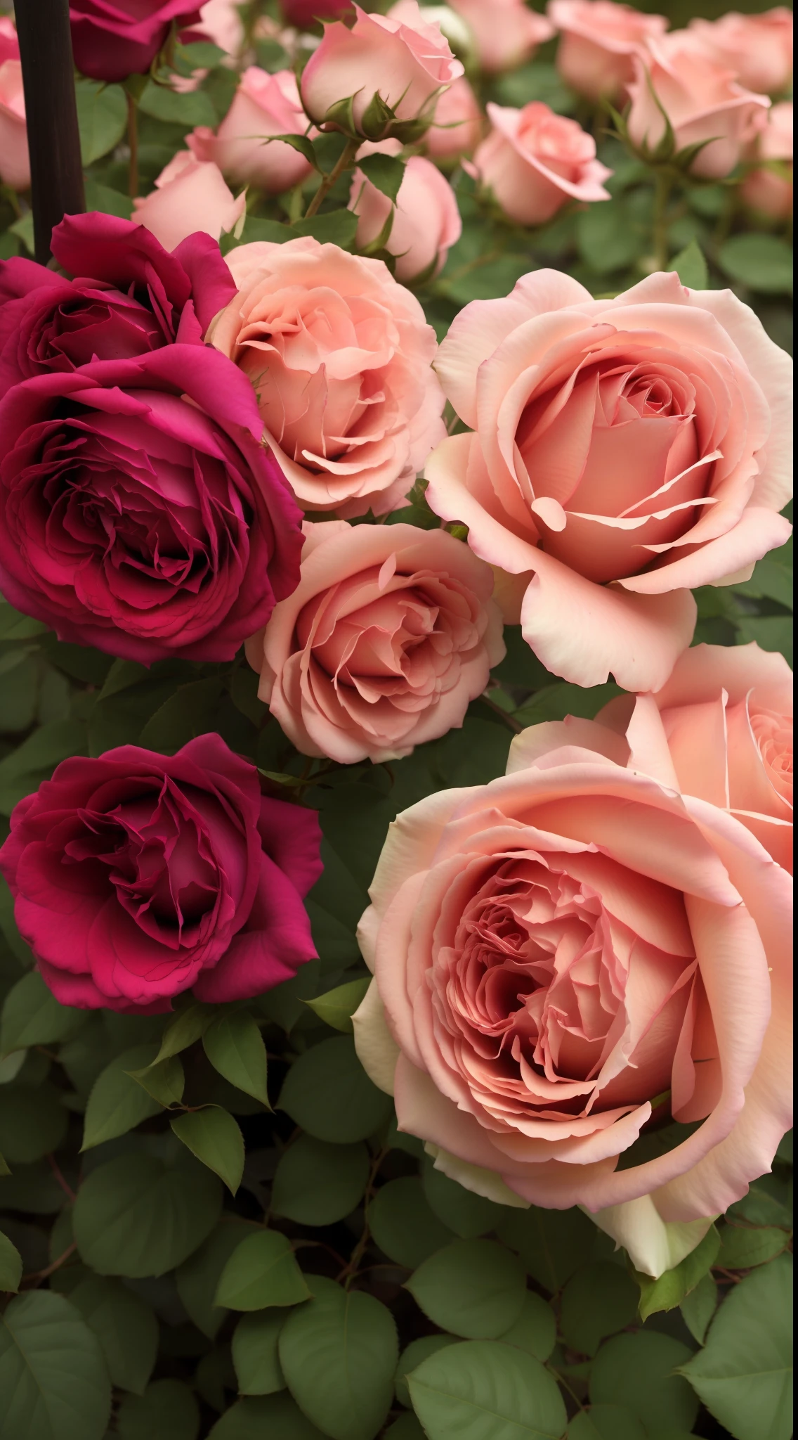 Many pink roses grow in the garden, rose-brambles, rosa bonheurn, Incredibly beautiful, crown of mechanical peach roses, crown of peach roses, Rose, rose twining, beautiful aesthetic, Rozen Maiden, rosette, Blushing, beautifully, by Joy Garnett, natural point rose', Rose garden, author:Ruth Abrahams, soft shade