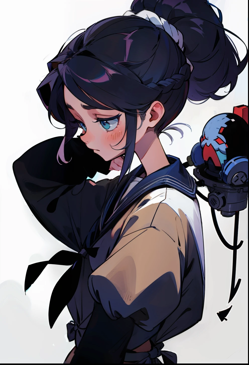 Tied hair, 1Girl