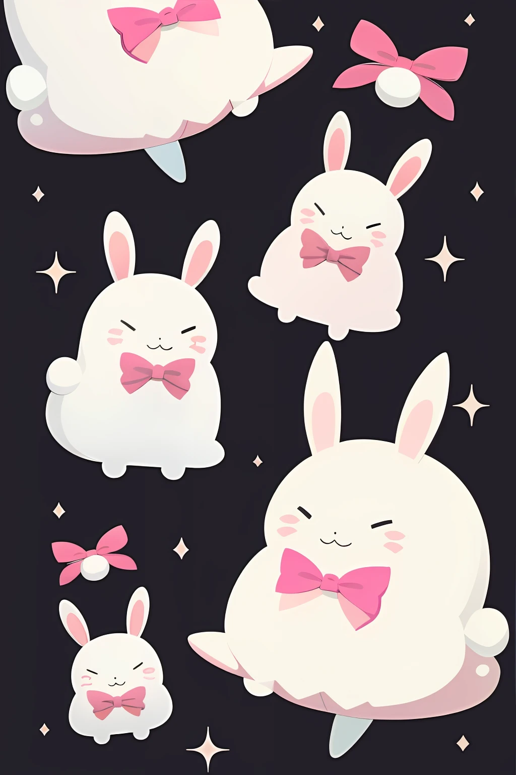 tmasterpiece，Best quality at best，KP style，edgBunny，simple backgound，Too much，Moe rabbits，Little white rabbit，Pink rabbit