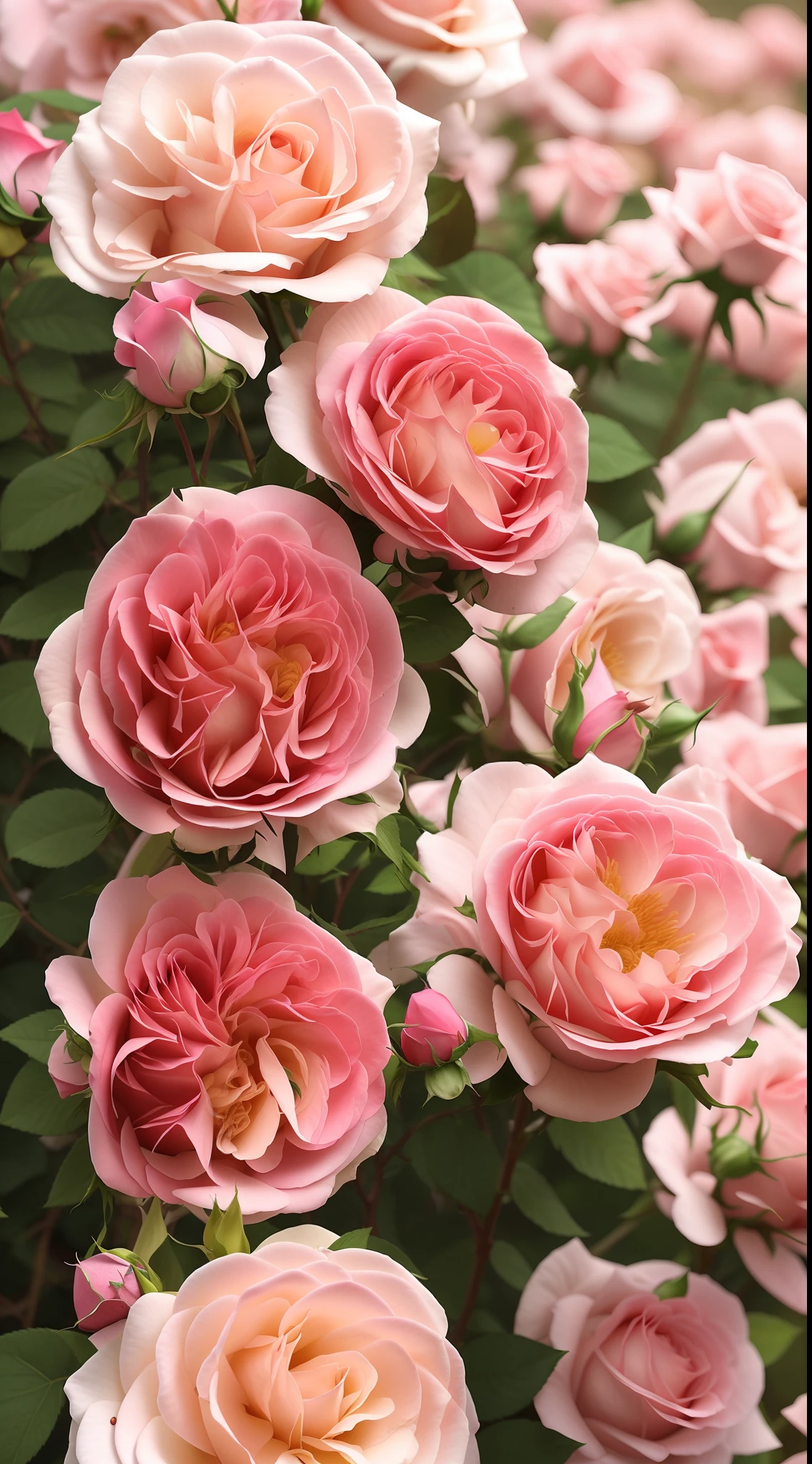 A large cluster of pink roses grows in the garden, rose-brambles, rosa bonheurn, Rozen Maiden, rose twining, Rose, pink rosa, rosette, light pink tonalities, Pink rose, beautifully, Rose garden, Blushing, natural point rose', rosses, Incredibly beautiful, Just beautiful, Pink big breasts, beautiful aesthetic, heavily ornamental