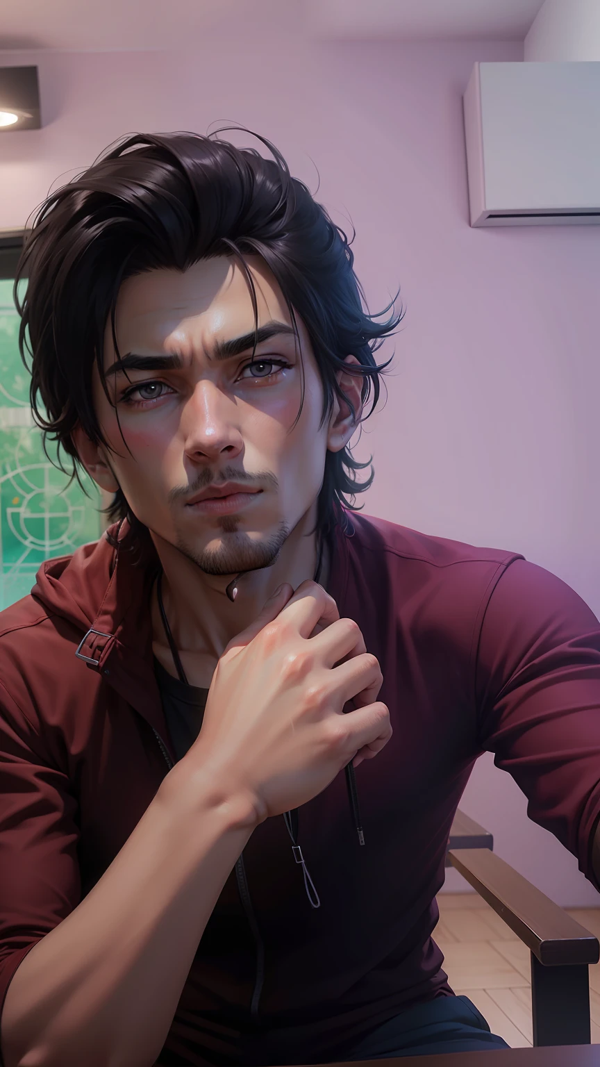 create anime character,male , realistic
