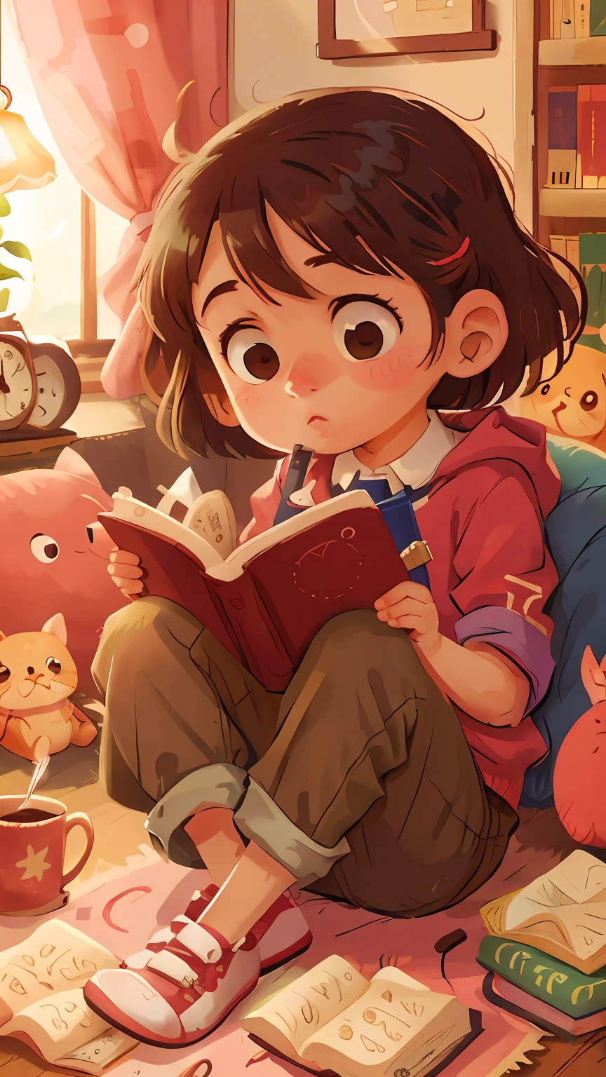 A girl reading a book