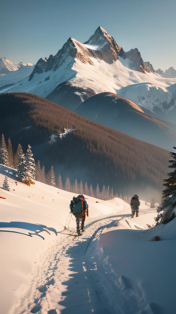 /imagine prompt: "Beyond Boundaries: Outdoor Adventures" - A sprawling mountainous landscape with hikers on a challenging trail, surrounded by snow-capped peaks and vibrant wildflowers, evoking a sense of exploration and triumph, 3D art, using a realistic rendering engine for lifelike textures and lighting, --ar 16:9 --v 5