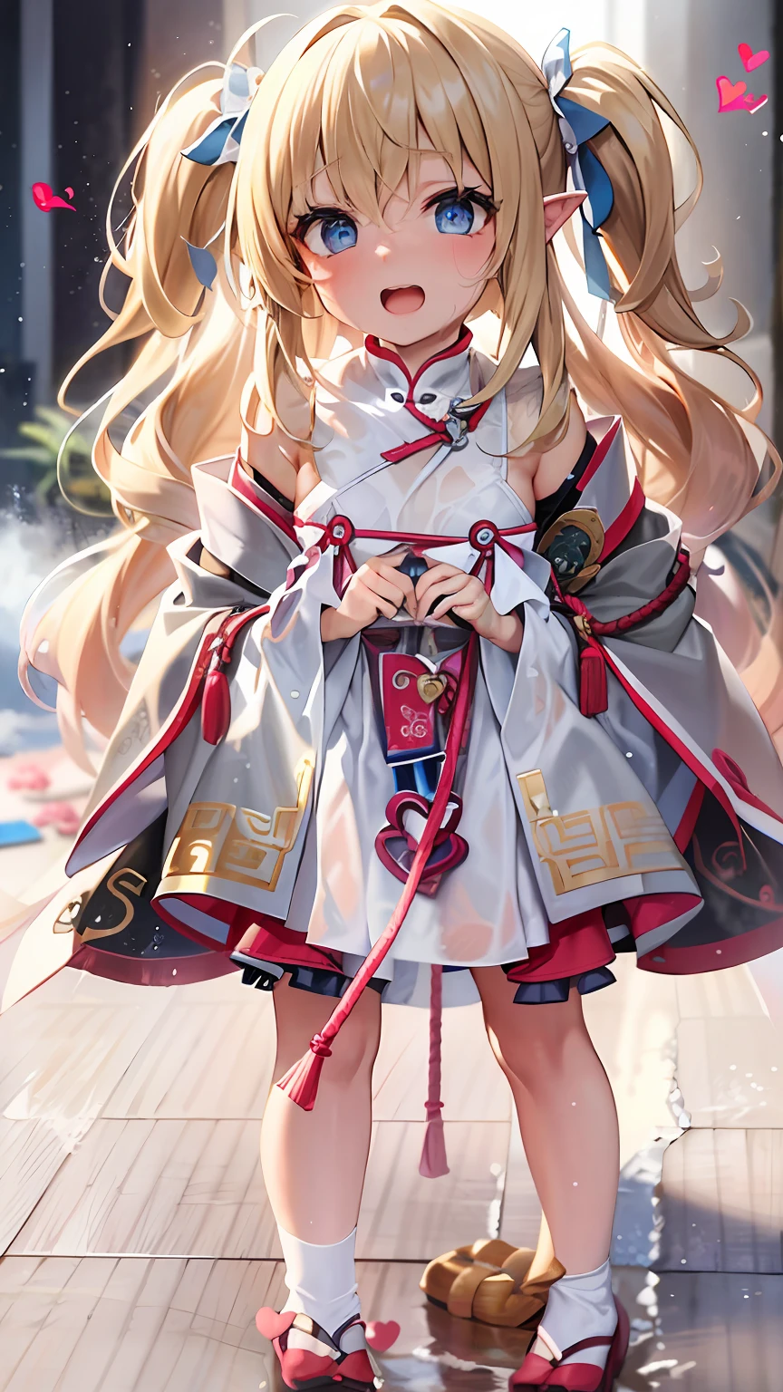 Colorful starting line，（（SakuraNS）），（Torii），独奏，neat figure，（Young girls），（long whitr hair），（Golden_Eyes），（brown  hair），（beatiful detailed eyes），（（White silk beautiful feet，Sultry，Be red in the face，Tooth grinned，Untidy，water fog，Light，the detail，There is no concealment，light yarn，frontage，Forked legs）），Rocks with runes，（Ray traching），reflective light，（（（tmasterpiece））），（（Clear picture）），（ahoge），Ray traching，（best qualtiy），（（tmasterpiece）），（A high resolution）， Original， Very detailed 8K wallpaper， {Extremely refined and beautiful}，incredibly_absurderes，Extremely colorful，intricately details，{best qualtiy}， {{tmasterpiece}}，ssmile：1.1，sfv,Detailed light,An extremely delicate and beautiful,On the water in beautiful details,Cinematic lighting,anime coloring,(Two blonde beast-eared little loli:1.3)，Soft bed，Lie on your back on the bed，flatchest，being thin，big breasts thin waist，Only wearing a white cheongsam，The short cheongsam with openwork does not reach the chest，Two cheongsam at the front and back of the tie rope，The sides of the cheongsam are connected by only 2 ropes，Side cutouts，The abdomen is hollowed out, and the small belly is exposed，Translucent white soaked cheongsam，Lace thigh straps，(spoken heart:1.4)，shy，Keep your head up and your chest up，Jacket，Clothing，Cherishment，Be red in the face，(The cheongsam does not reach the chest and the waist:1.3)，(The cheongsam is white and soaked:1.6)，water fog，(Small belly exposed:1.3)，Panic，lisses，(Inch by inch thick white mucus spilled all over the body:1.3)(Milk is spilled all over the body:1.3)，(white colors:1.4)(Milk runs down your face and down your legs:1.4)，adolable，