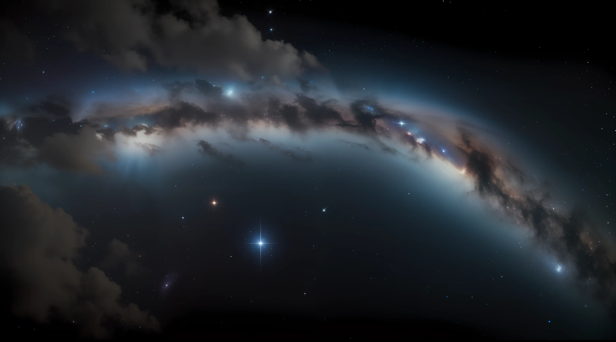 Outer space far from the solar system。Countless stars shine、The galaxy is swirling。
nebulas、Composed of gas and dust、Shine in different colors。
The stars are、It is billions of times larger than the Sun.、Light reaches as far as Earth billions of light-years away.。
Outer space is、Silence and loneliness。Very realistic, photograph, Super Detail, high details, High quality, 8K