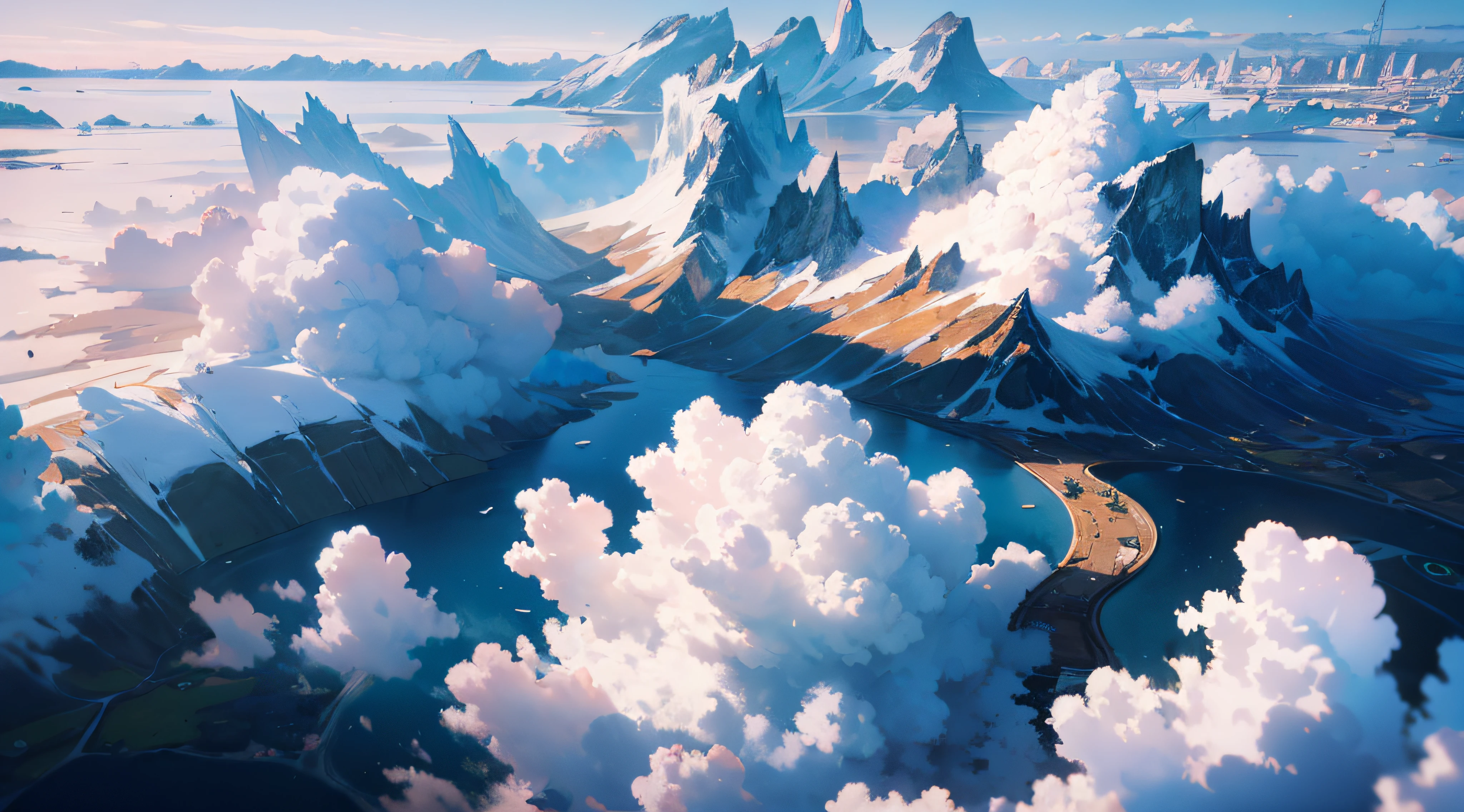 Ridiculous resolution, A high resolution, (Masterpiece:1.4), ultra - detailed, 1boy, looking from above, the space, afloat， ，depth of fields，maximum definition and sharpness，perfectly proportions，Fluttering clouds，Wallpapers，8K，dream magical， --v 6