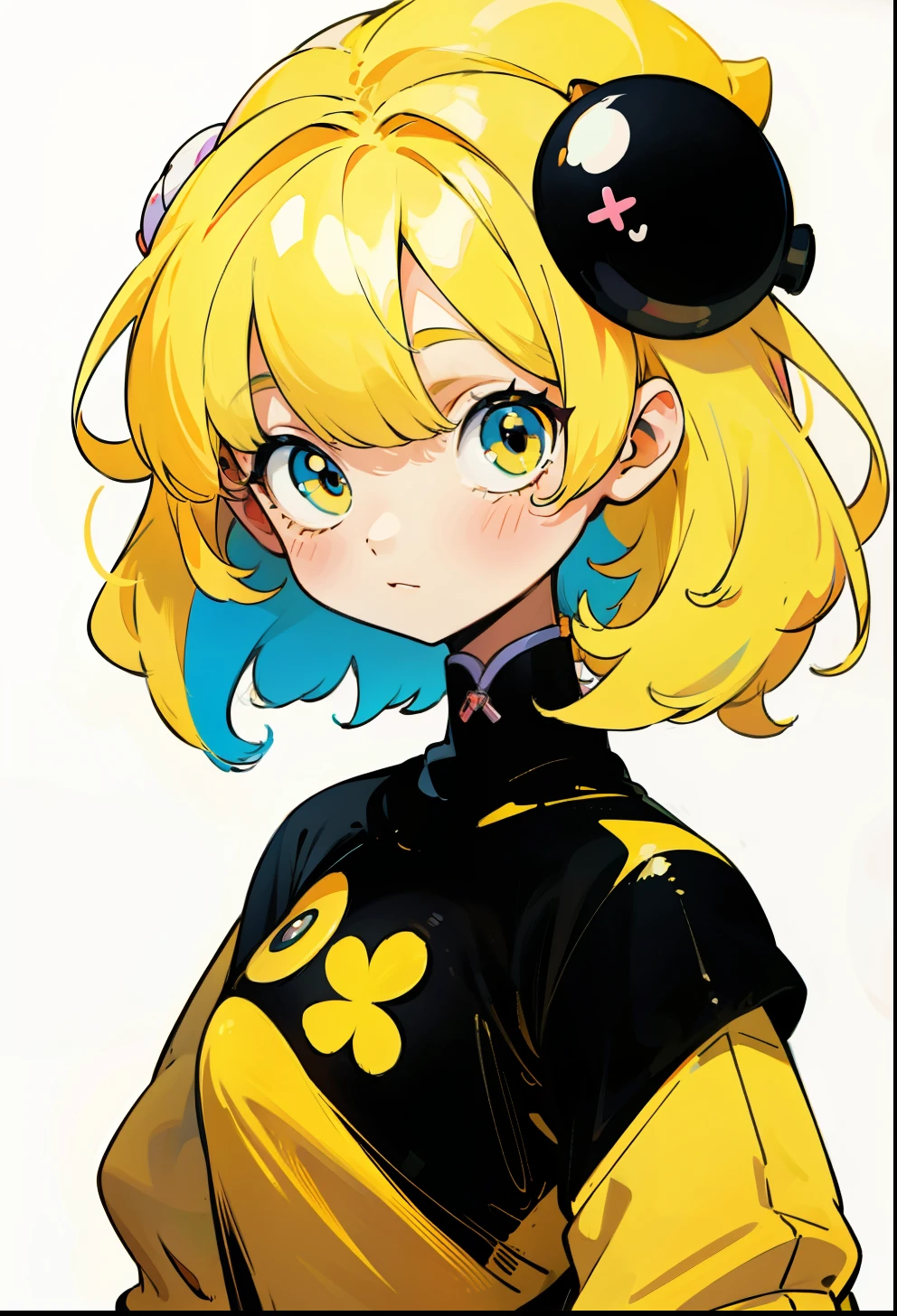 Yellow hair, 1Girl, cute colorful adorable