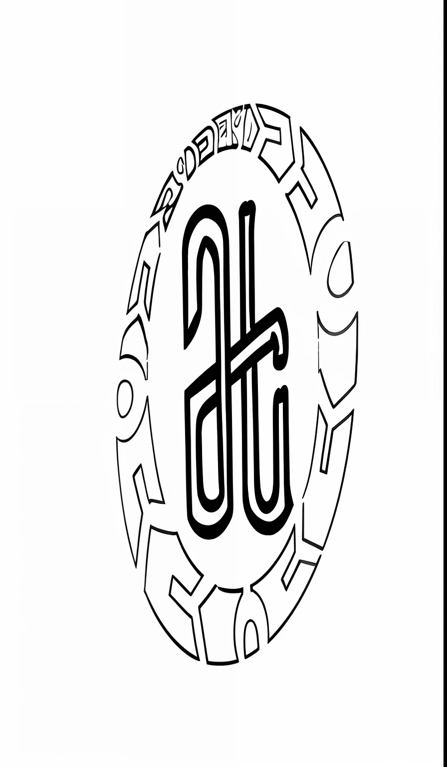 Close-up of circles with letters and circles with letters, ancient symbol behind it, glagolitic glyph, teonanacatl glyph, Alva Angelruen, A tattoo, Black and white logo, Created in Adobe Illustrator, hyeroglyphics, t cleverly depicted, Rune tattoos, Logo art, 2 d logo