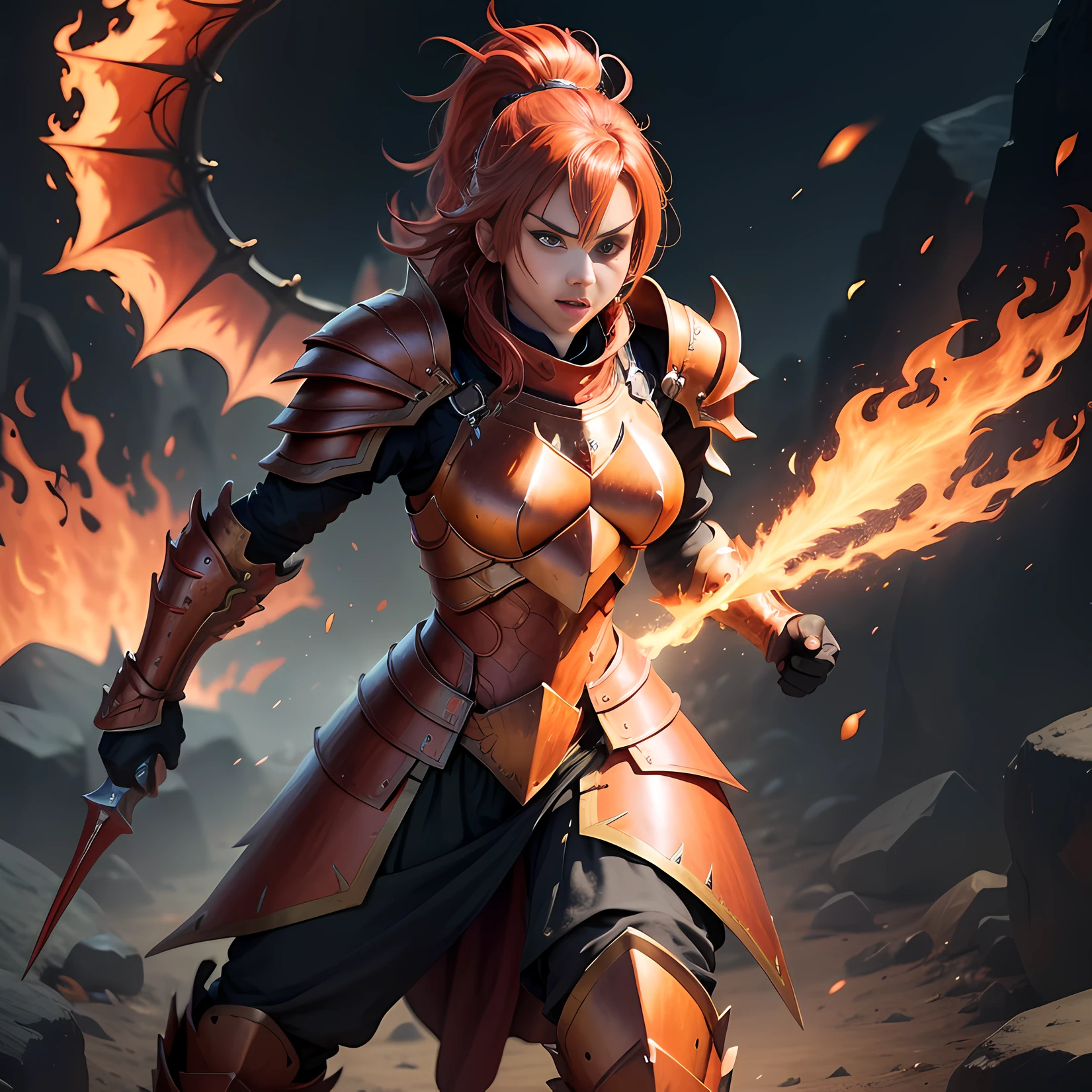 Armor Warrior Flame Dragon Armor