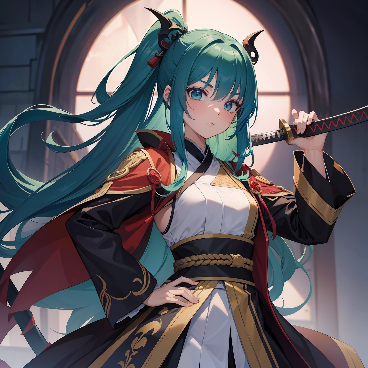 (((master part))),(melhor qualidade), 1girl,sozinho, extremamente detalhado, Rosto detalhado,Olhos detalhados,illustration,2K,(corpo inteiro:1.2), ,standinggreen hair, GAROTA, KATANA ROSA, hand in pocket, CABELO VERDE, OLHOS AZUIS, CABELO LONGO, SEXY, CENARIO casa japonesa, ANIME DEMON SLAYER, ESTILO DEMON SLAYER