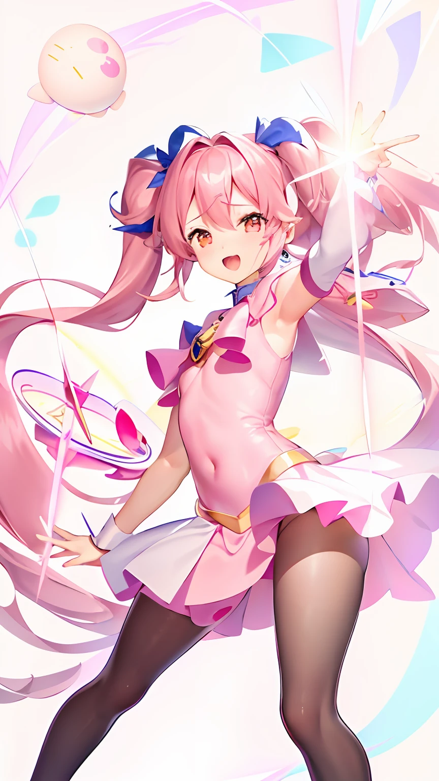 (Girl, Mahou shojo, Pink Dress, puffy, Gilty Gear Style, Concept art, Character design, face front, face profile, Side 2, All fronts, Стиль аниме 90-х, fighting,