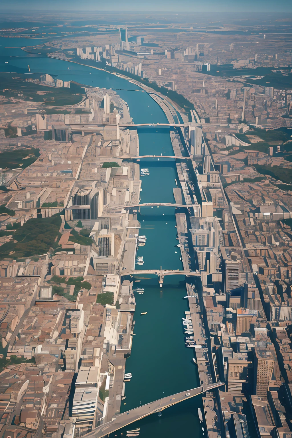 清明上河图，horizontal layout, high resolution, best quality, ultra-detailed, dynamic angle, floating, bustling cityscape, intricate details, historical architecture, flowing river, vivid colors, volumetric lighting, crowded boats and bridges, rich cultural background.