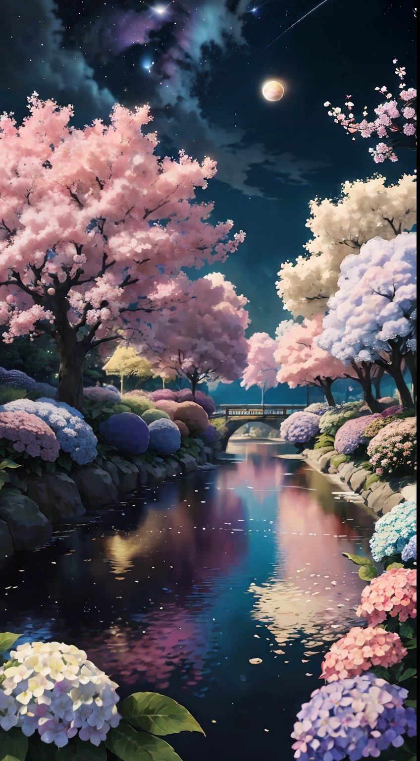 paint (strokes)+, atmosphere, intricate, clouds, aspect ratio 1:1, raytracing, Bokeh, smooth, (colorful), (detailed complex busy background: 0.8), hydrangea, repair drones, (night:1.4), Sharp Eyeliner, intricate details, hand on Chinese sword, beautiful, flat illustration, scenery, detail love, (ultra-detailed), day, photon mapping, ((intricate details)), ship wake, (The Peach Tree), crowd,