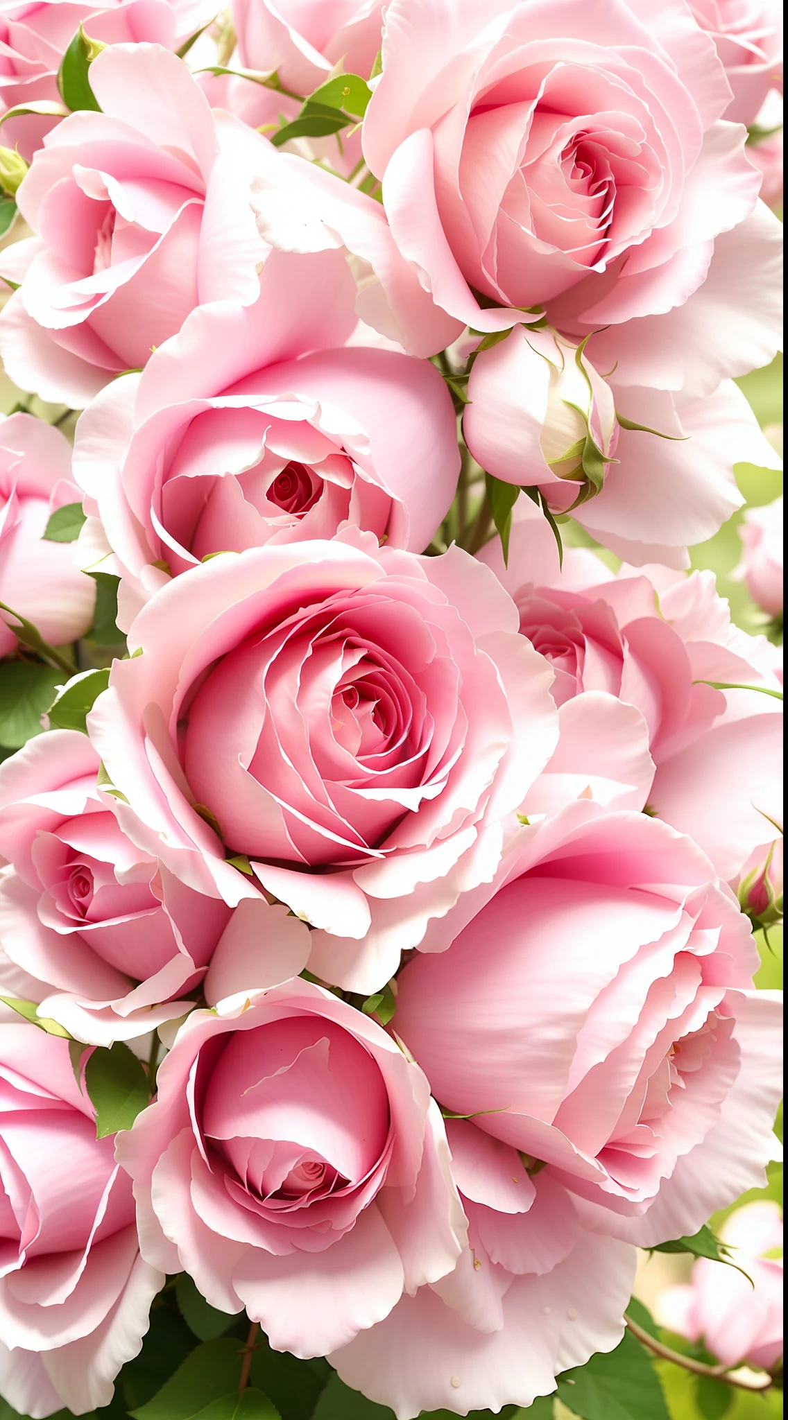 Many pink roses grow in the garden, rose-brambles, Rozen Maiden, light pink tonalities, rosette, rosa bonheurn, elegant flowers, Beautiful flowers, pink rosa, Incredibly beautiful, pastel roses, white and pink, Pink big breasts, rosses, Rose, rose twining, author:Jan Henryk Rosen, Just beautiful, Pink rose