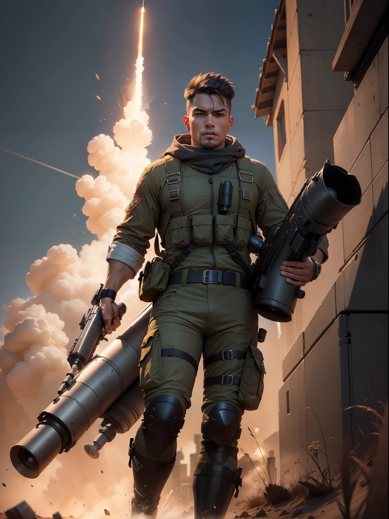 Man with rocket launcher