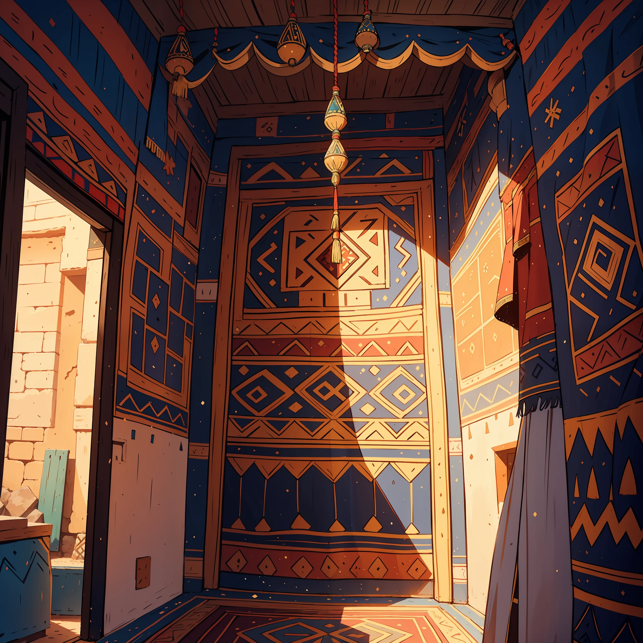 "Amazigh Berber house showcasing intricate motifs and traditional patterns."