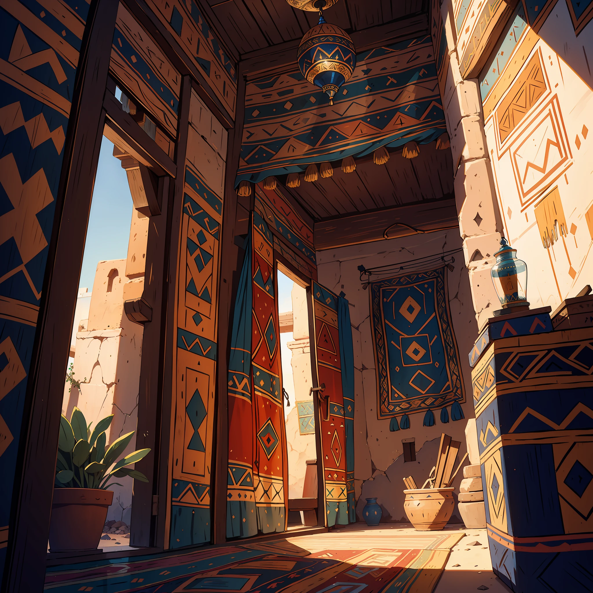 "Amazigh Berber house showcasing intricate motifs and traditional patterns."
